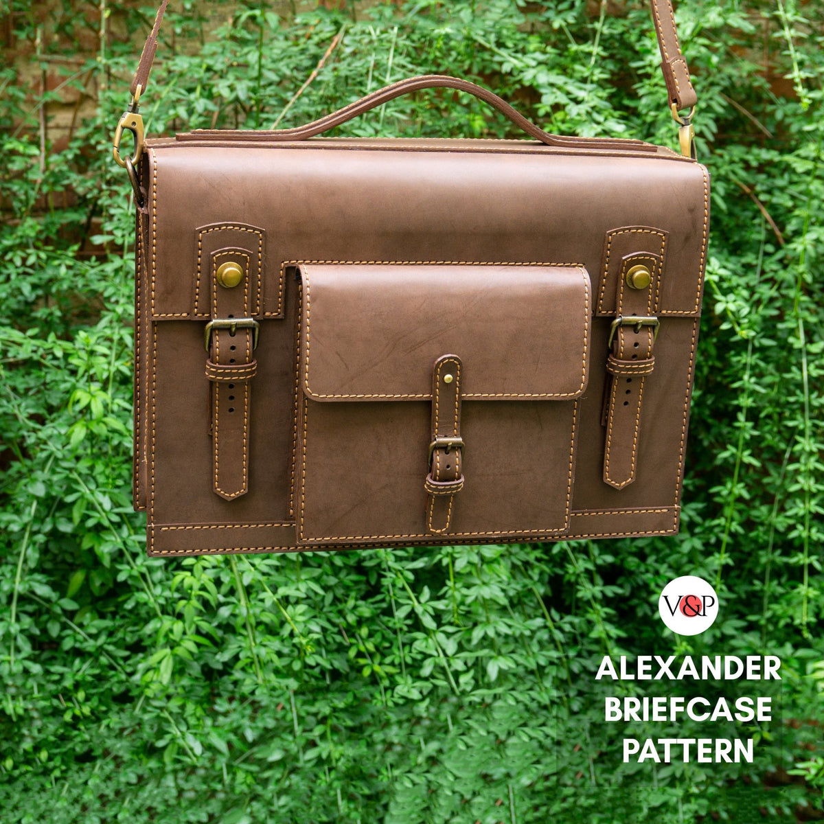 PDF Pattern, Alexander Briefcase, Instructional Video Vasile and Pavel Leather Patterns