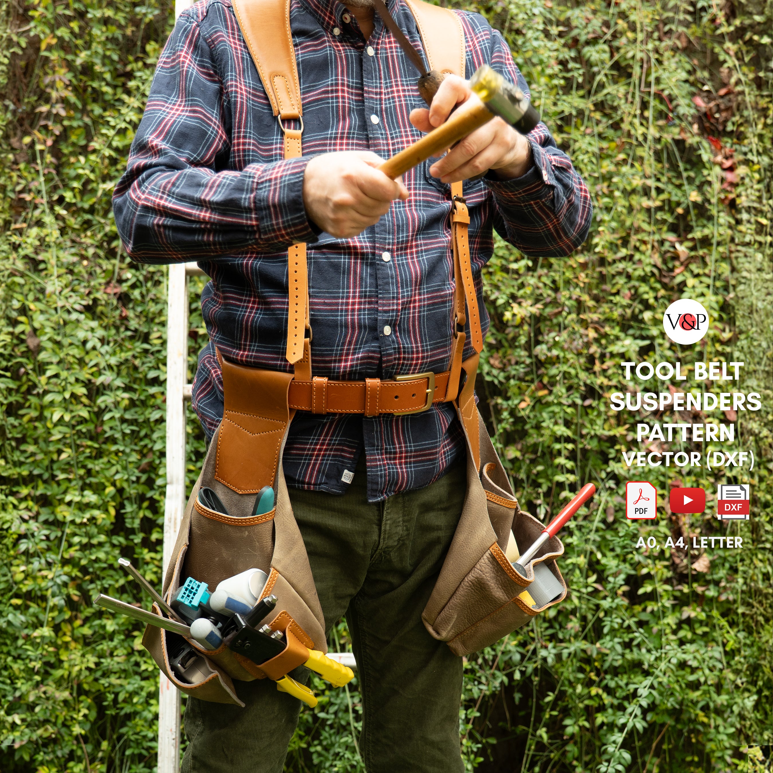 PDF + Video + DXF for Tool Belt with Suspenders