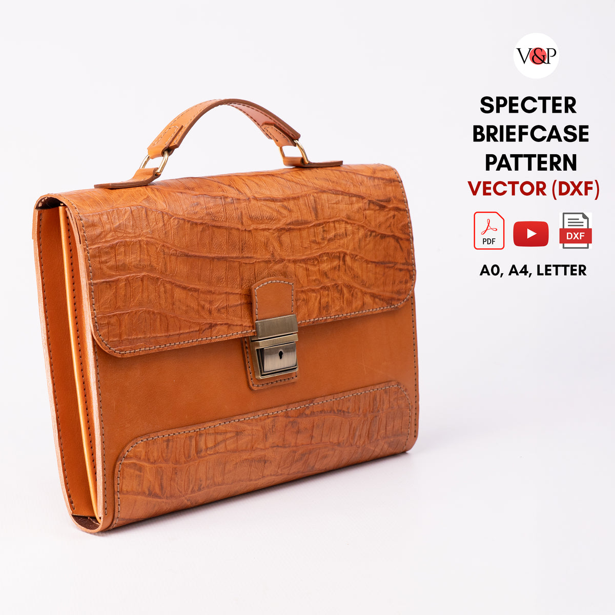 The Specter Leather Briefcase Pattern | PDF + DXF +Video | Vasile and ...