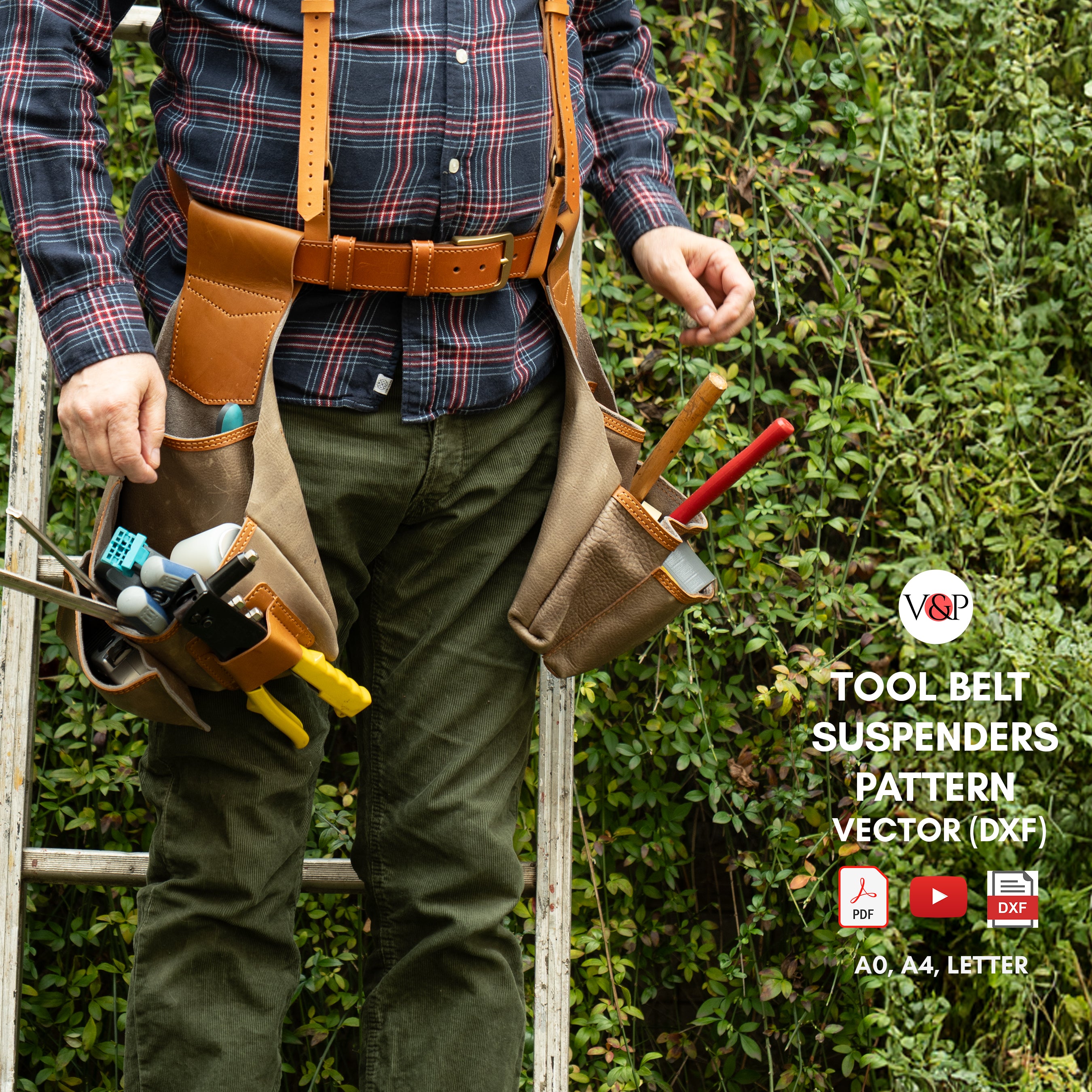 PDF + Video + DXF for Tool Belt with Suspenders