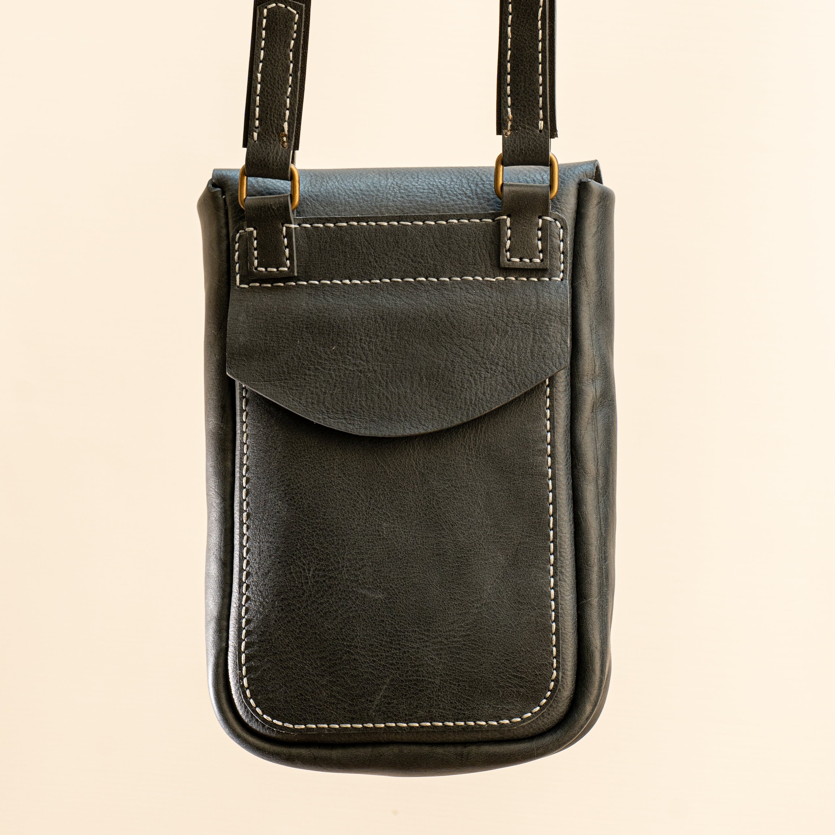  Leather Avery vertical messenger bag - PDF pattern + DXF + Video by Vasile and Pavel - back view - back pocket