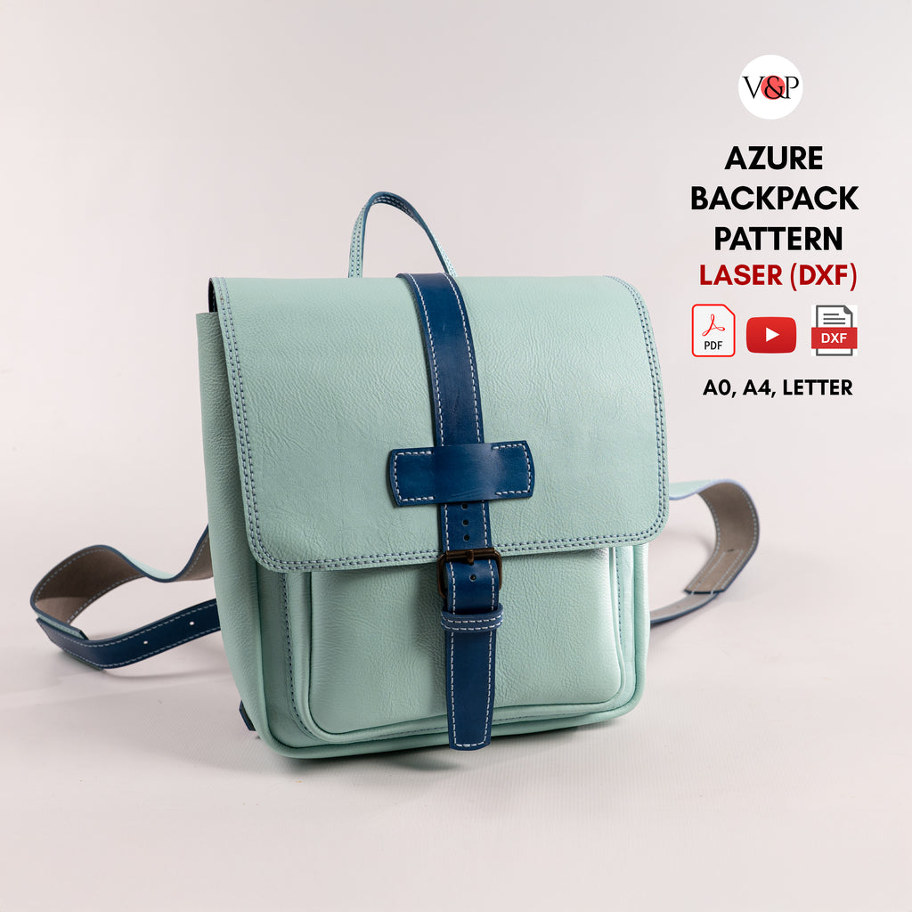 backpack template pdf leather Azure Backpack Pattern PDF + DXF | Leather Backpack Template | Hand Stitch  or Machine Sew