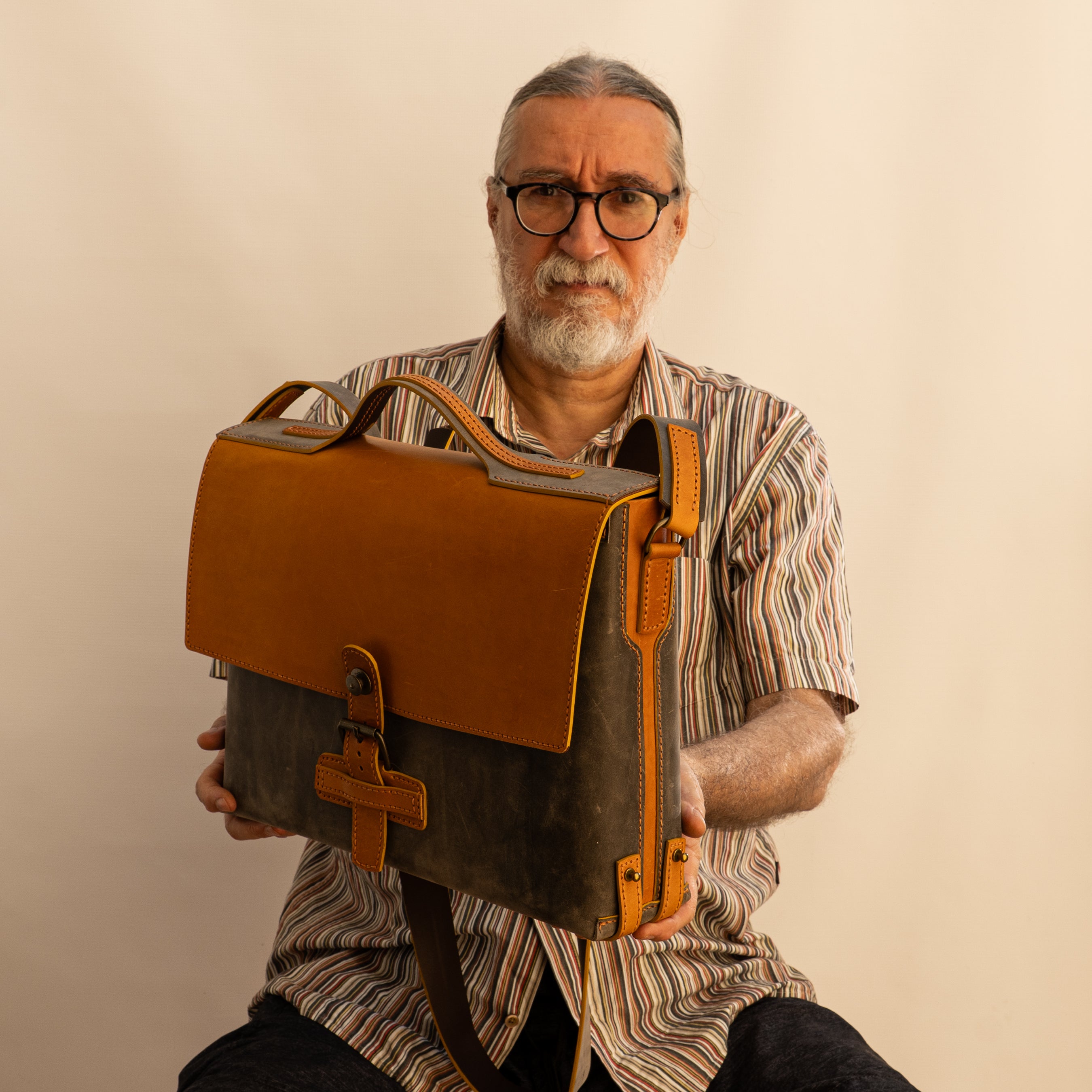 Photo of the Bellamy Messenger Bag made with the PDF Pattern, DXF and Instructional Video for Bellamy Messenger Bag designed by Vasile and Pavel