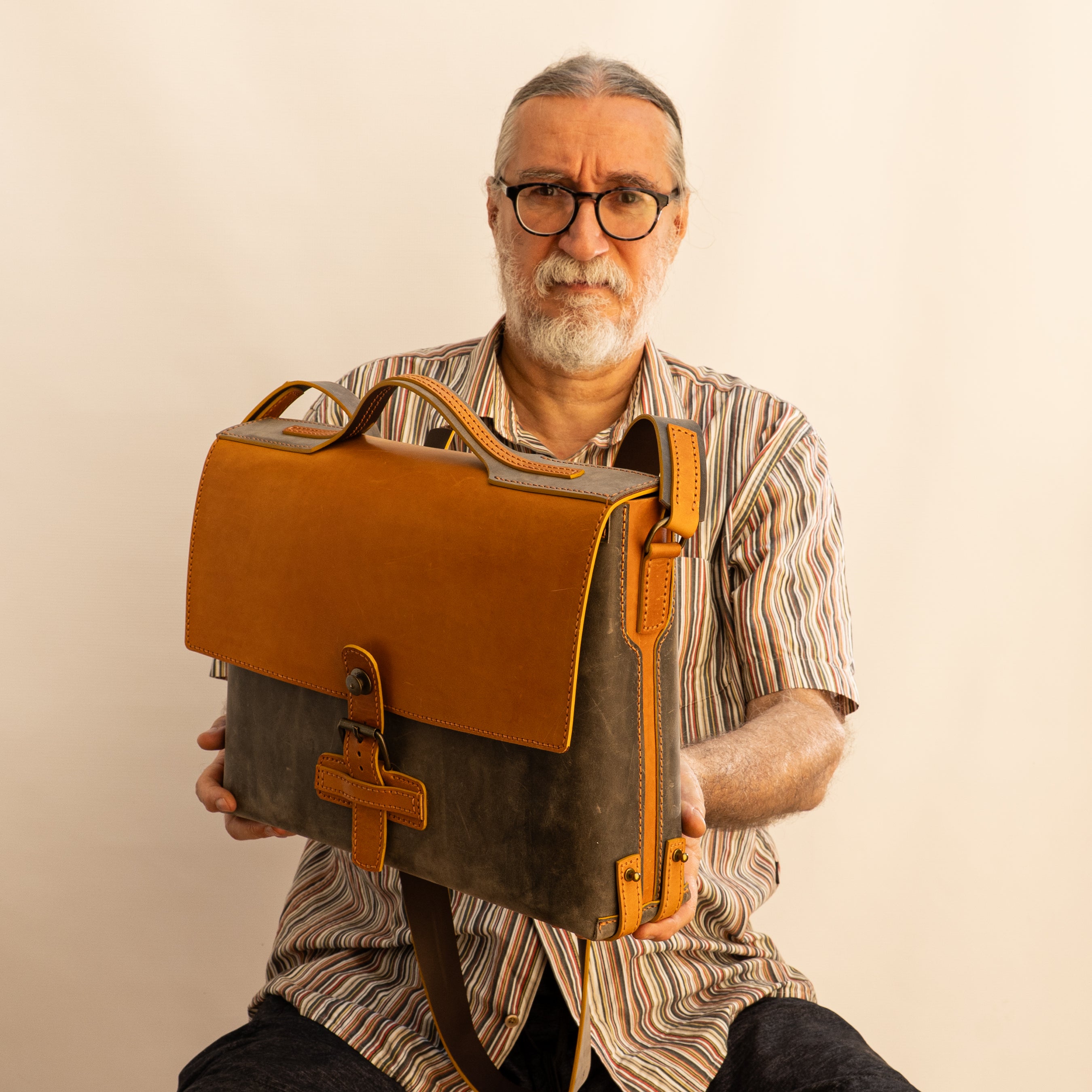 Photo of the Bellamy Messenger Bag made with the PDF Pattern, DXF and Instructional Video for Bellamy Messenger Bag designed by Vasile and Pavel