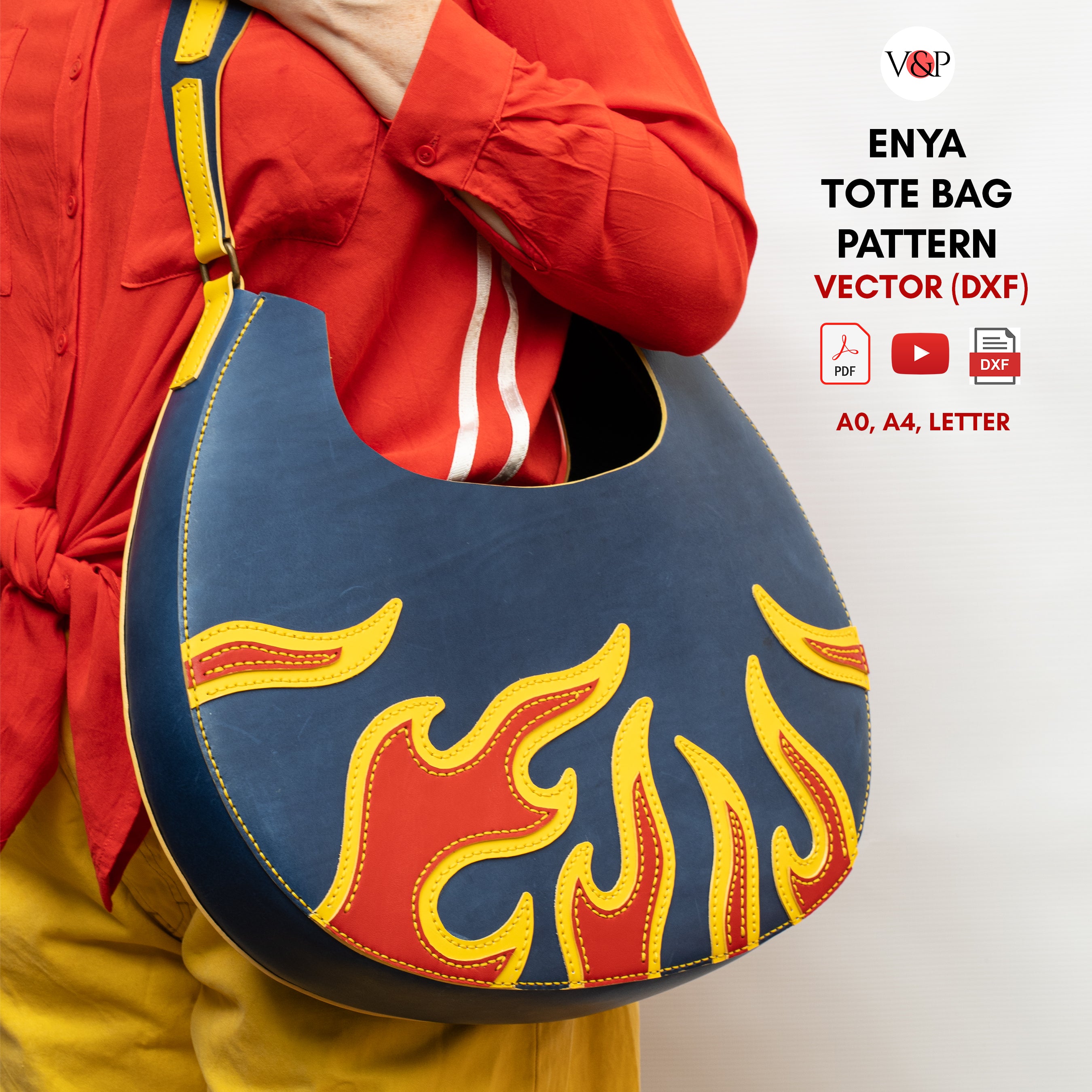 PDF Pattern, DXF and Instructional Video for Enya Tote Bag