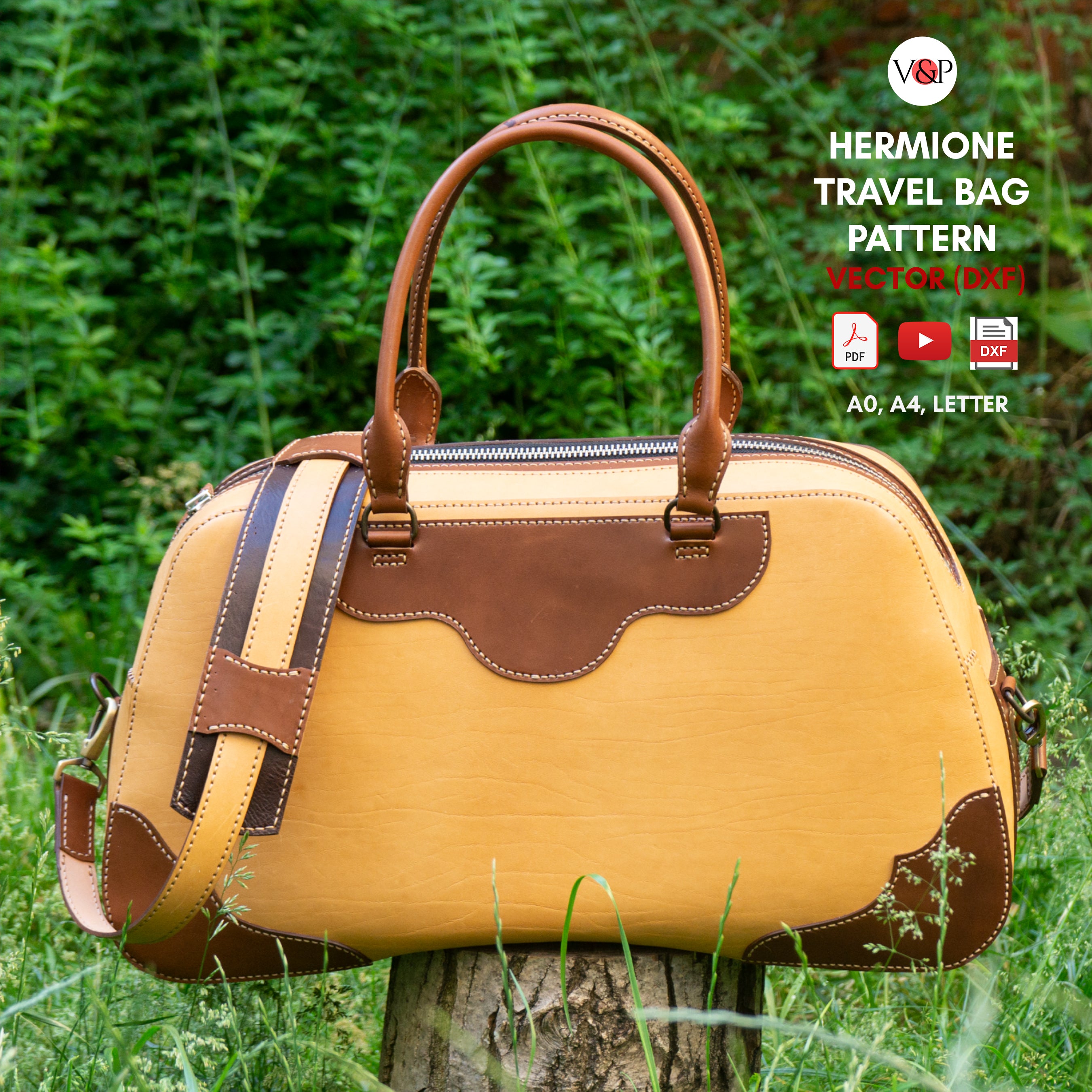 PDF + Video + DXF for Hermione Travel Bag