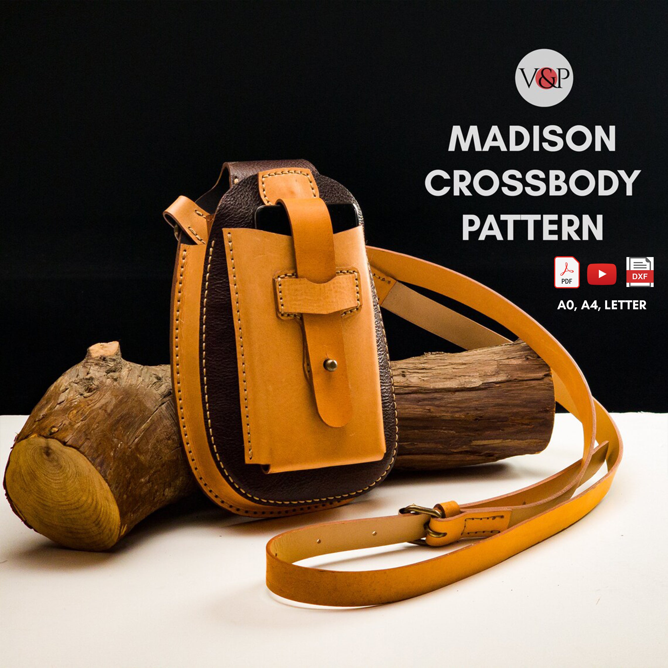 PDF + Video + DXF for Madison Phone Crossbody Bag