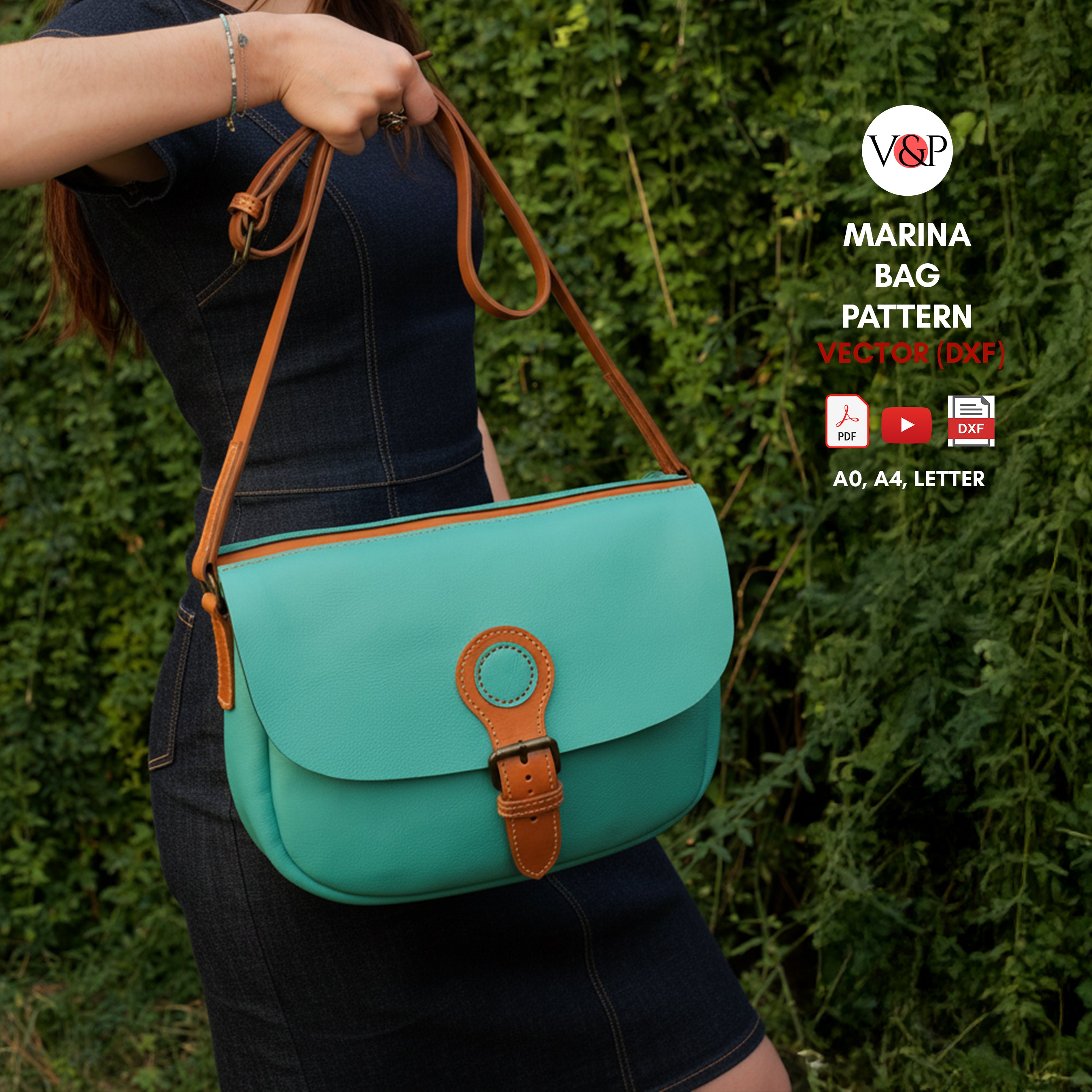 PDF Pattern + DXF + Video for Marina Bag