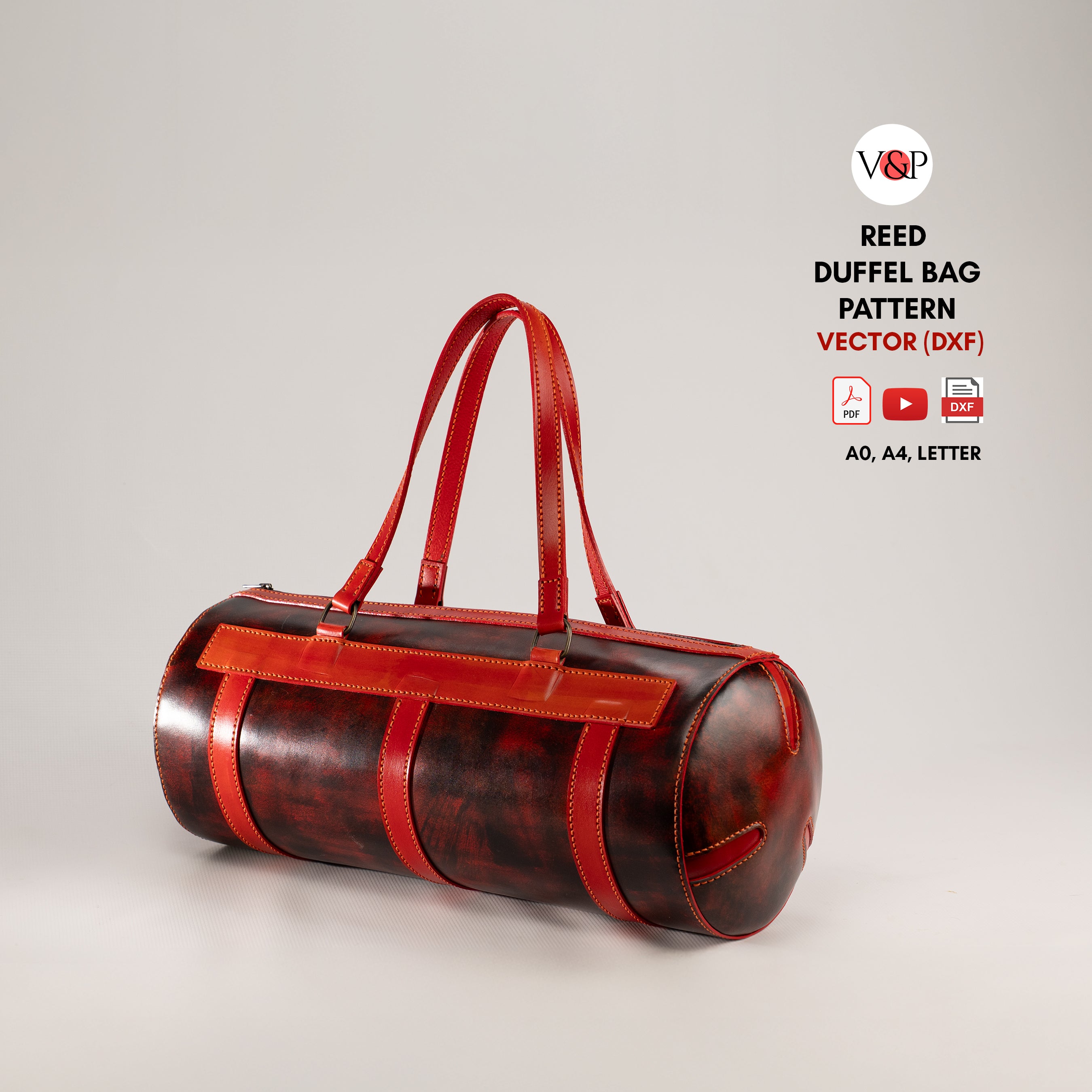 PDF Pattern, DXF and Instructional Video for Reed Duffel Bag