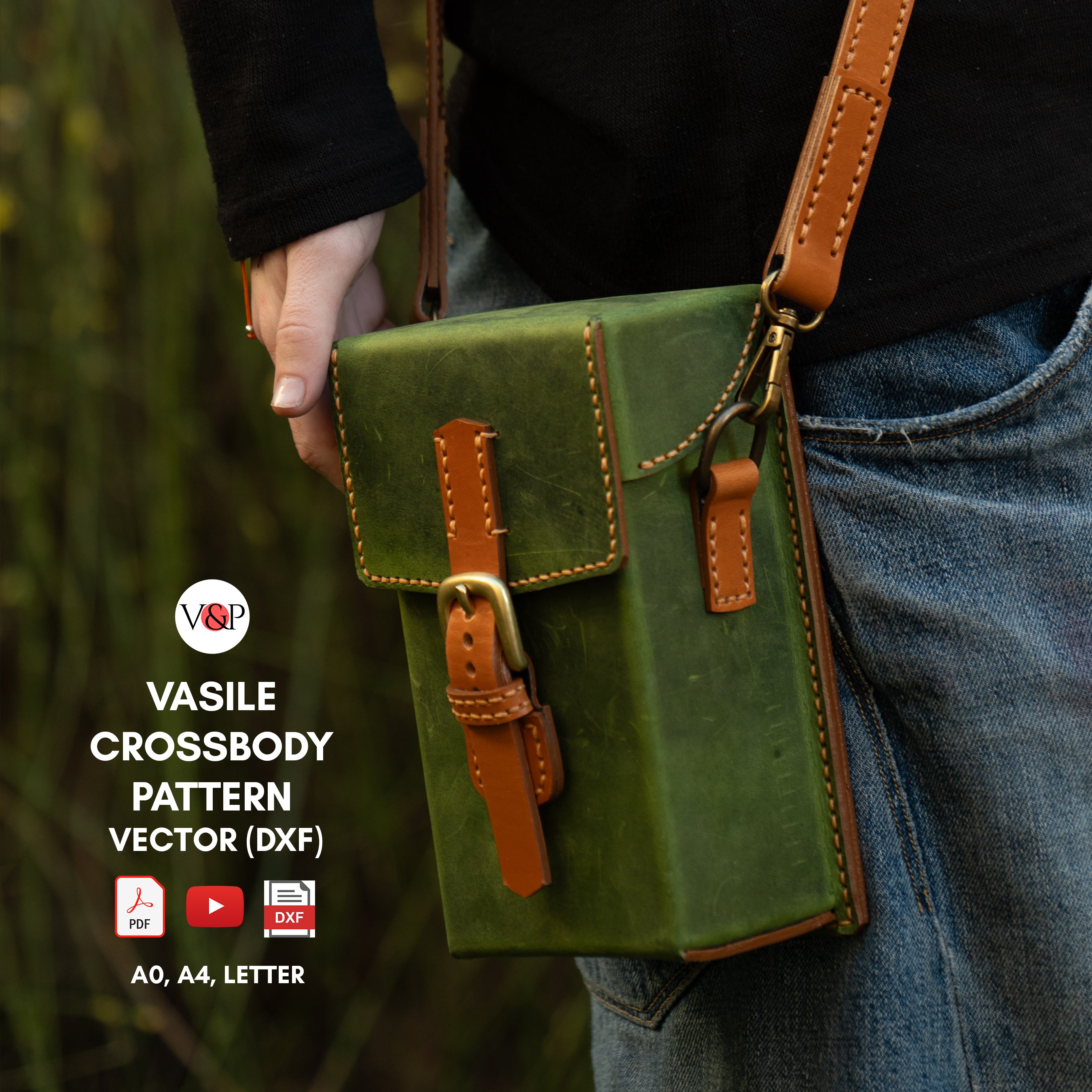 PDF Pattern, DXF and Instructional Video for Vasile Crossbody Bag