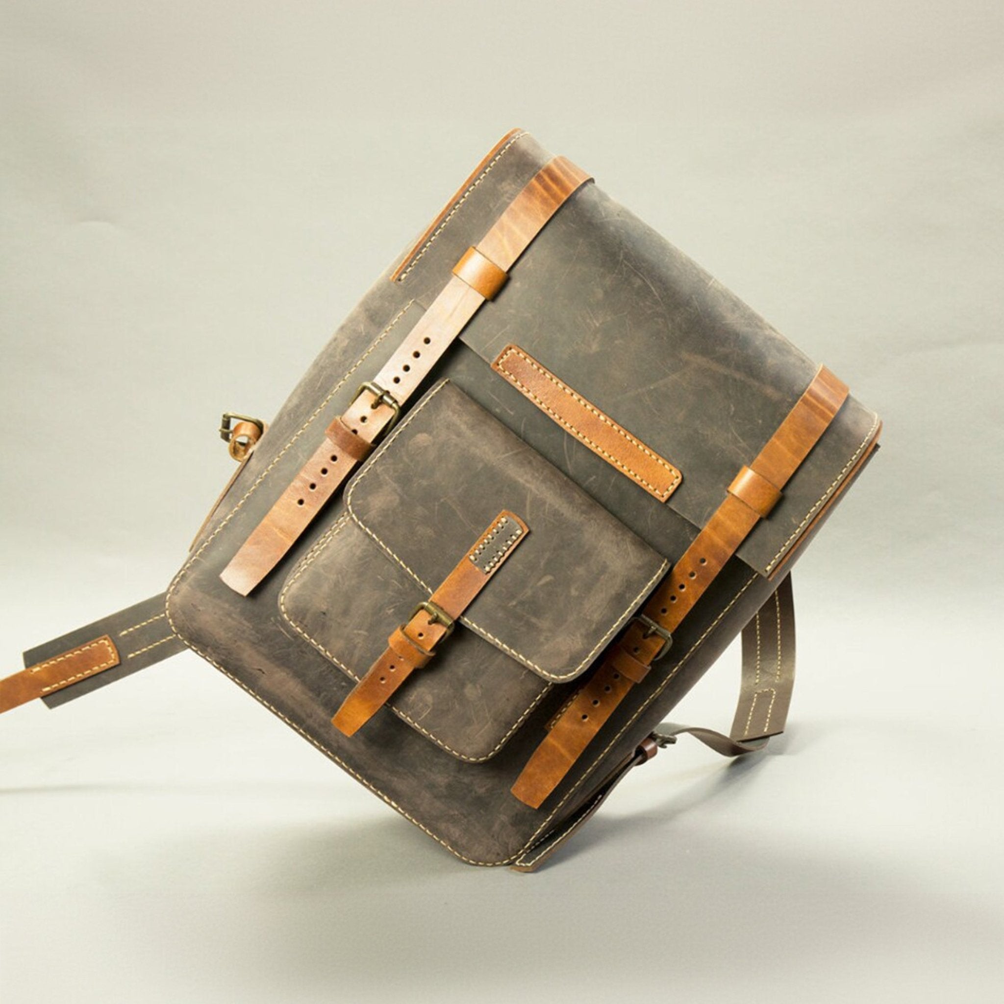 Sample Backle Leather Backpack Pattern — PDF + Video Tutorial | Vasile & Pavel ...