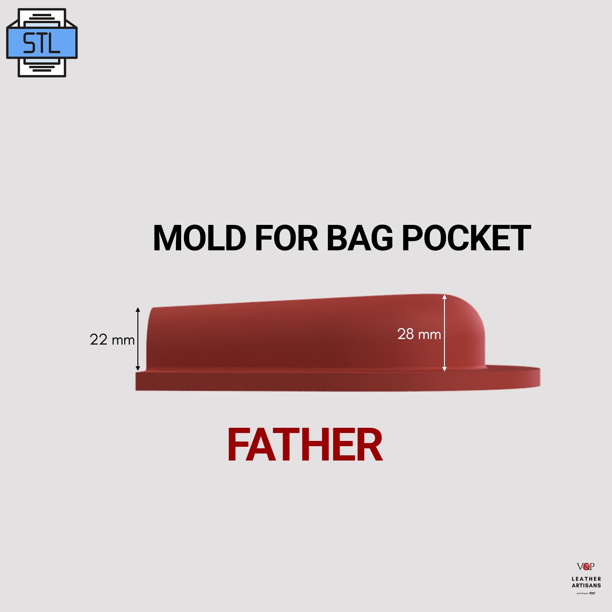 Leather Bag with 3D Printed Molded Pockets, STL+PDF Pattern, Video Tutorial