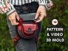 Hip Bag Pattern, Leather DIY, PDF Download, Video Tutorial, Bag Pattern, 3D Printed Molds, STL + Pdf