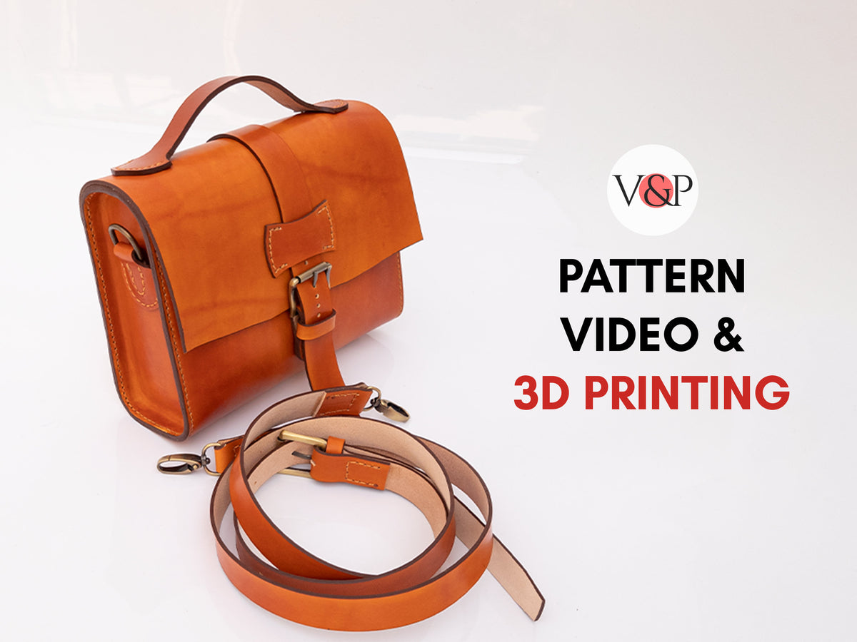 Ella Vintage Bag Pattern, Leather Handbag, Crossbody Bag, 3D Printed M ...