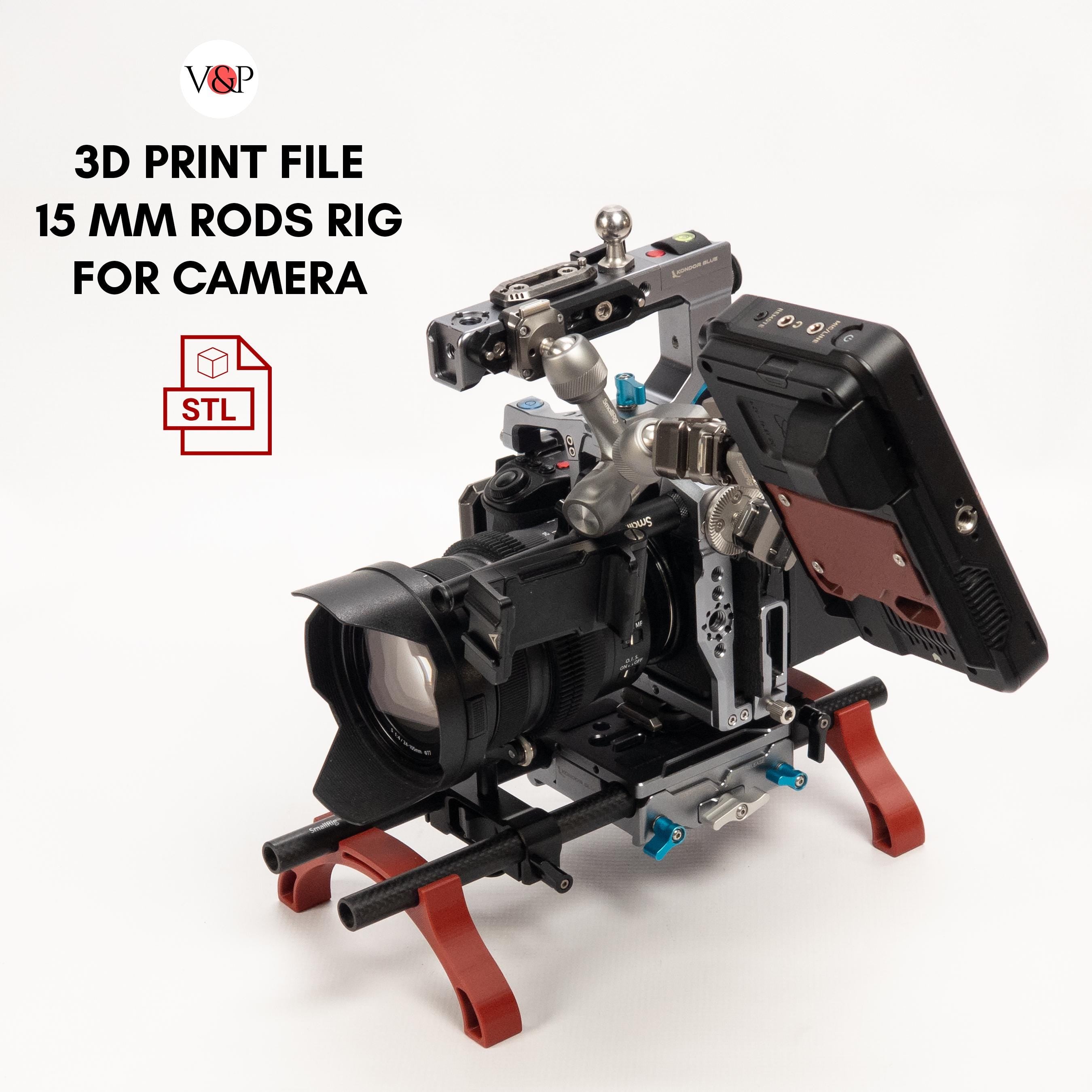 STL 3D Print File for 15 mm Rod Legs, Legs for Camera Rigging, Legs for 15 mm Rods Rig, Legs for Camera Rig, by Vasile and Pavel