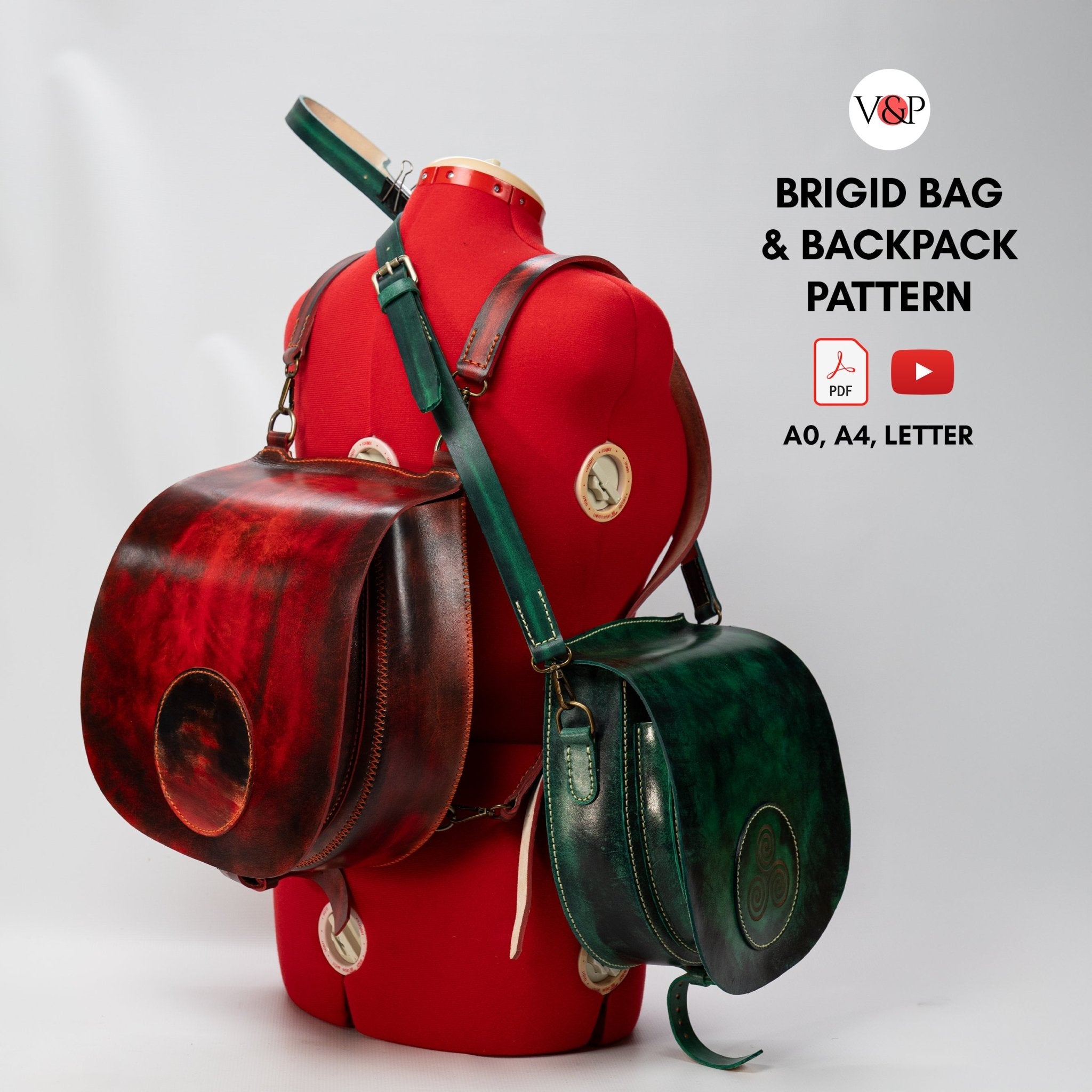 PDF Pattern and Instructional Video for Brigid Backpack and Bag - Vasile and Pavel Leather Patterns