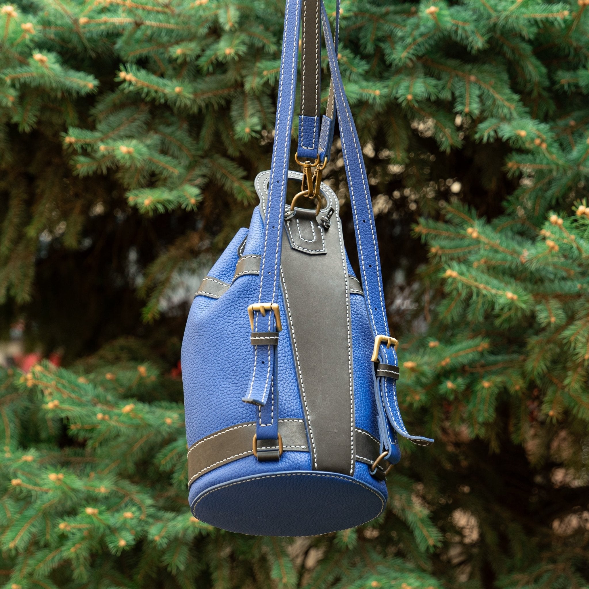 cobalt blue leather backpack PDF Pattern and Instructional Video for Cobalt Mini Bucket Backpack – Vasile and Pavel Leather Patterns