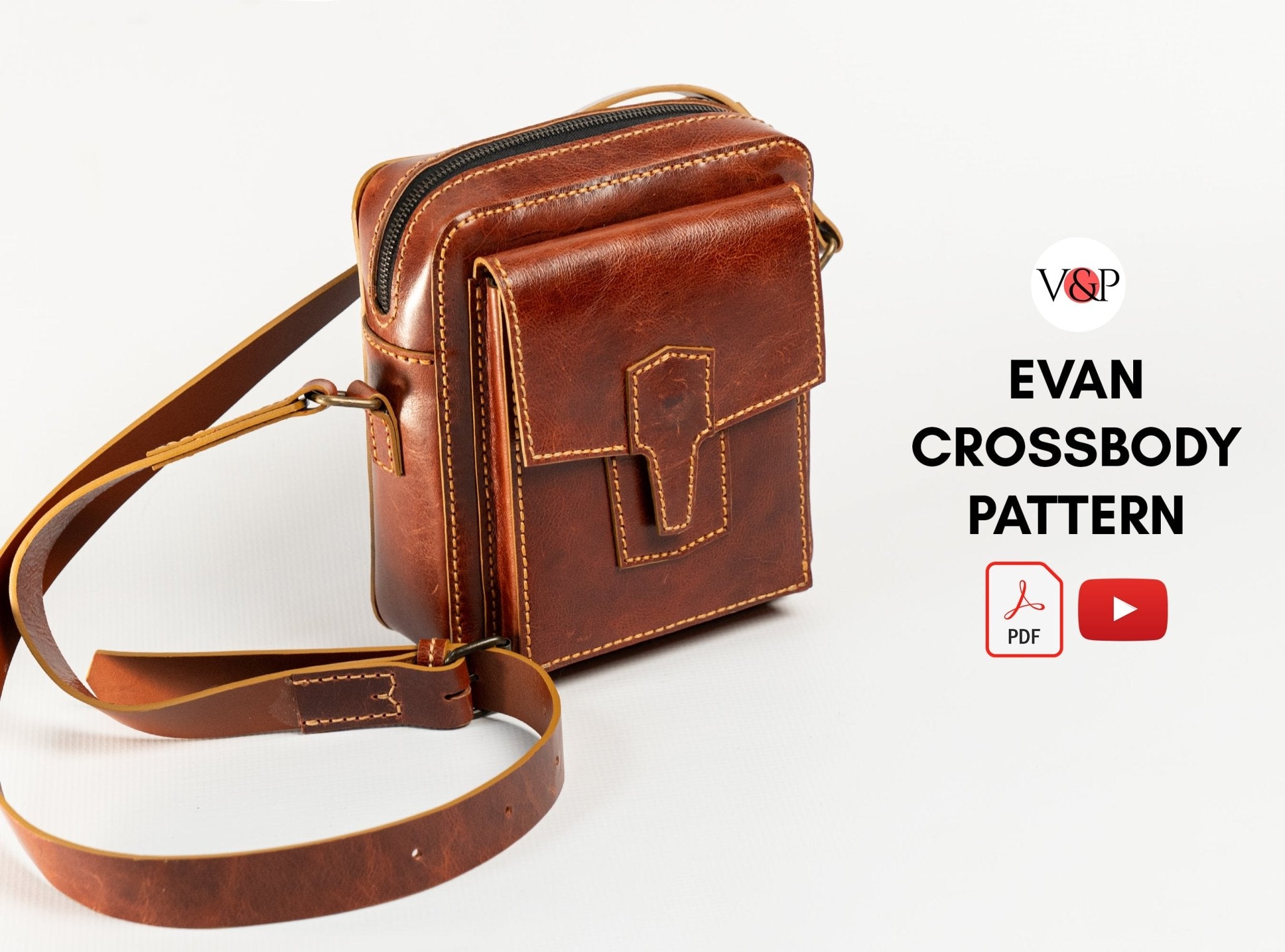 PDF Pattern and Instructional Video for Evan Crossbody - Vasile and Pavel Leather Patterns