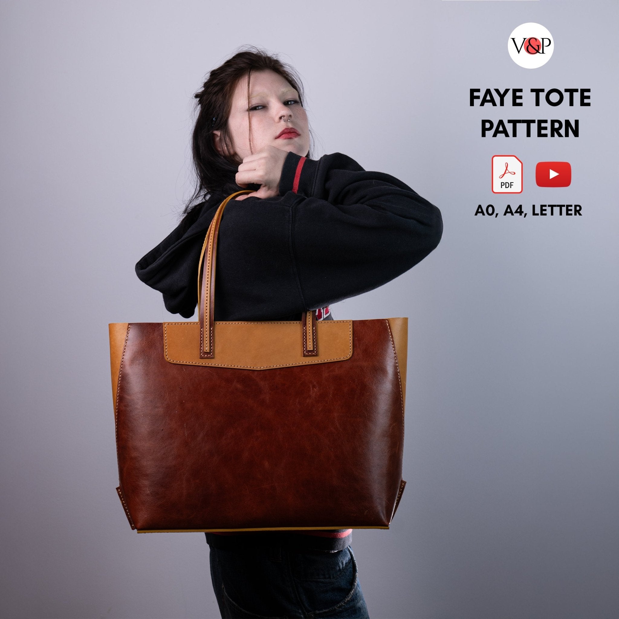 PDF Pattern and Instructional Video for Faye Tote Bag - Vasile and Pavel Leather Patterns