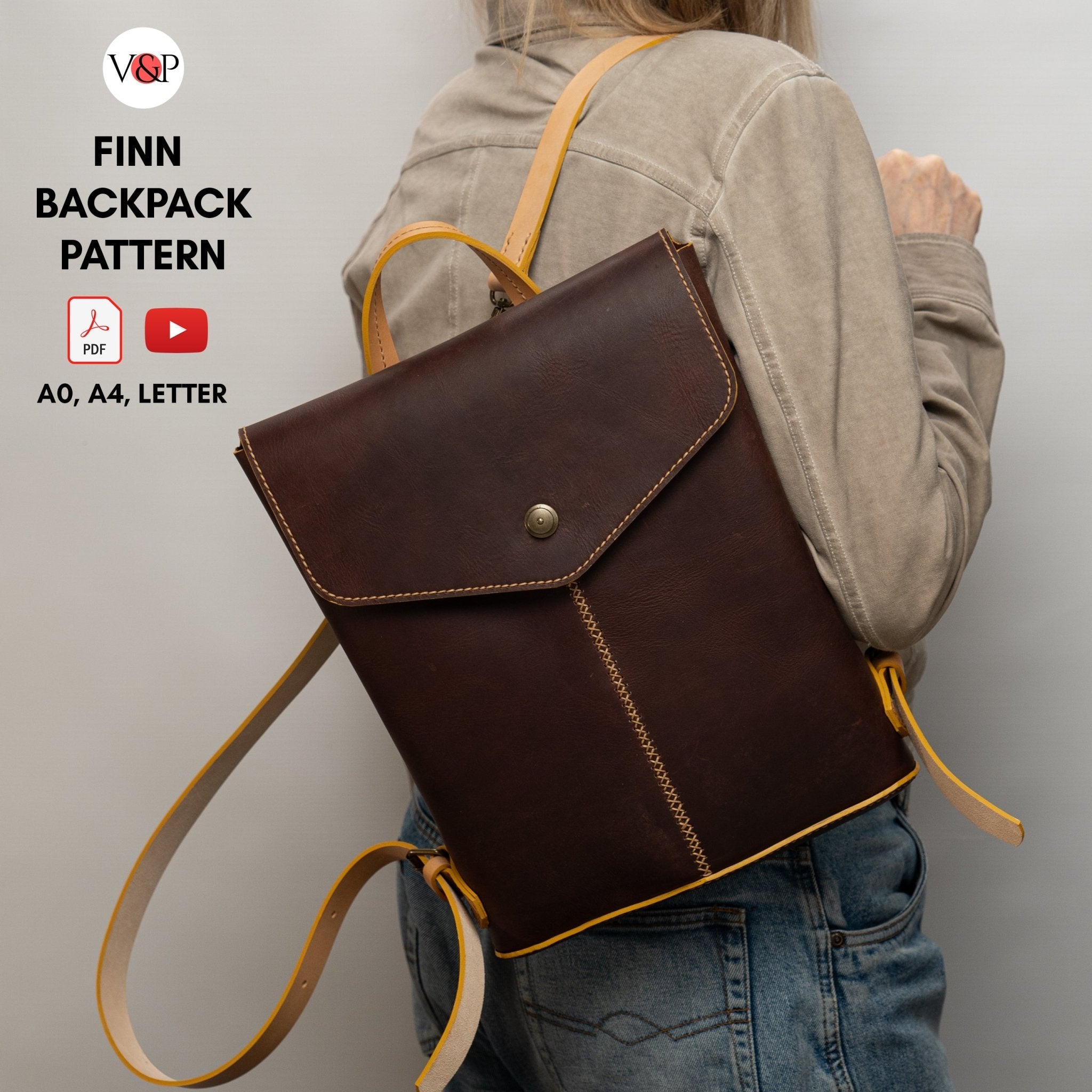 PDF Pattern and Instructional Video for Finn Backpack - Vasile and Pavel Leather Patterns