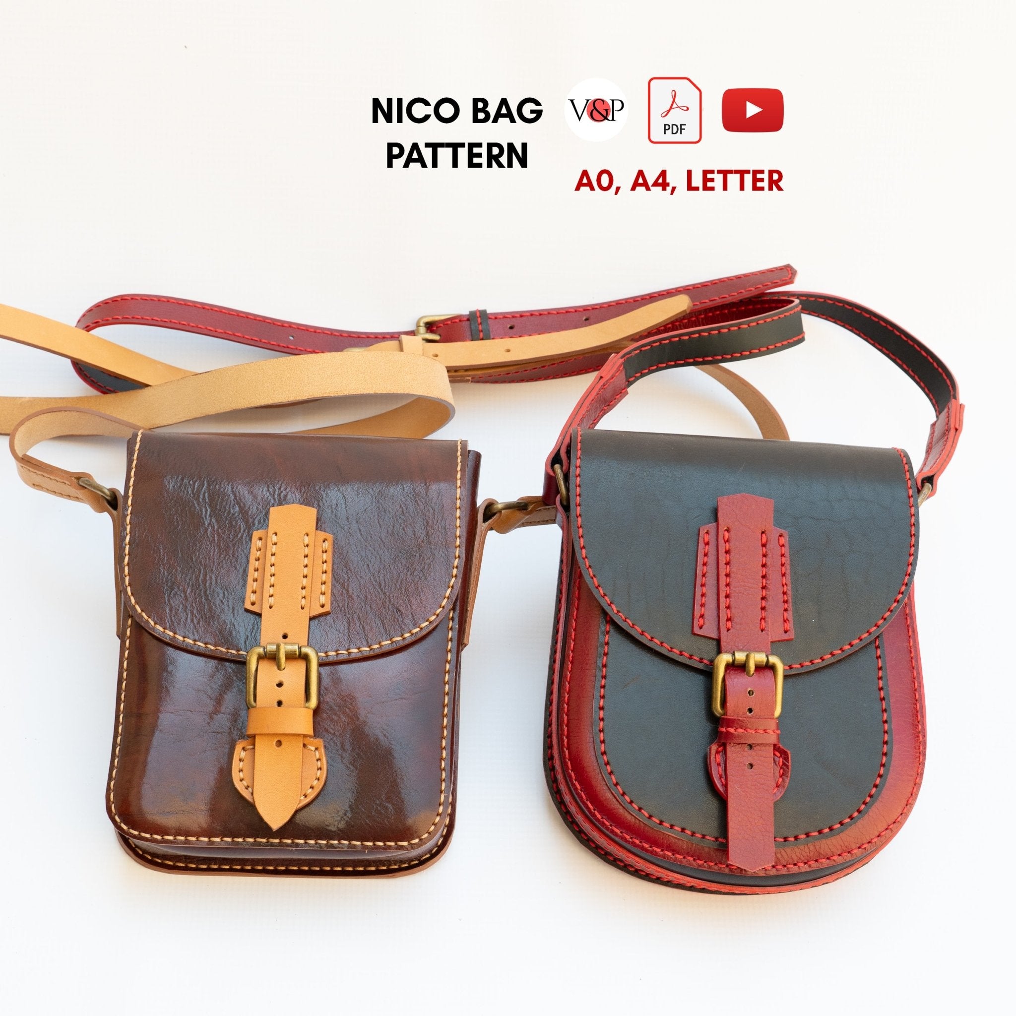 PDF Pattern and Instructional Video for Nico Phone Bag - Vasile and Pavel Leather Patterns