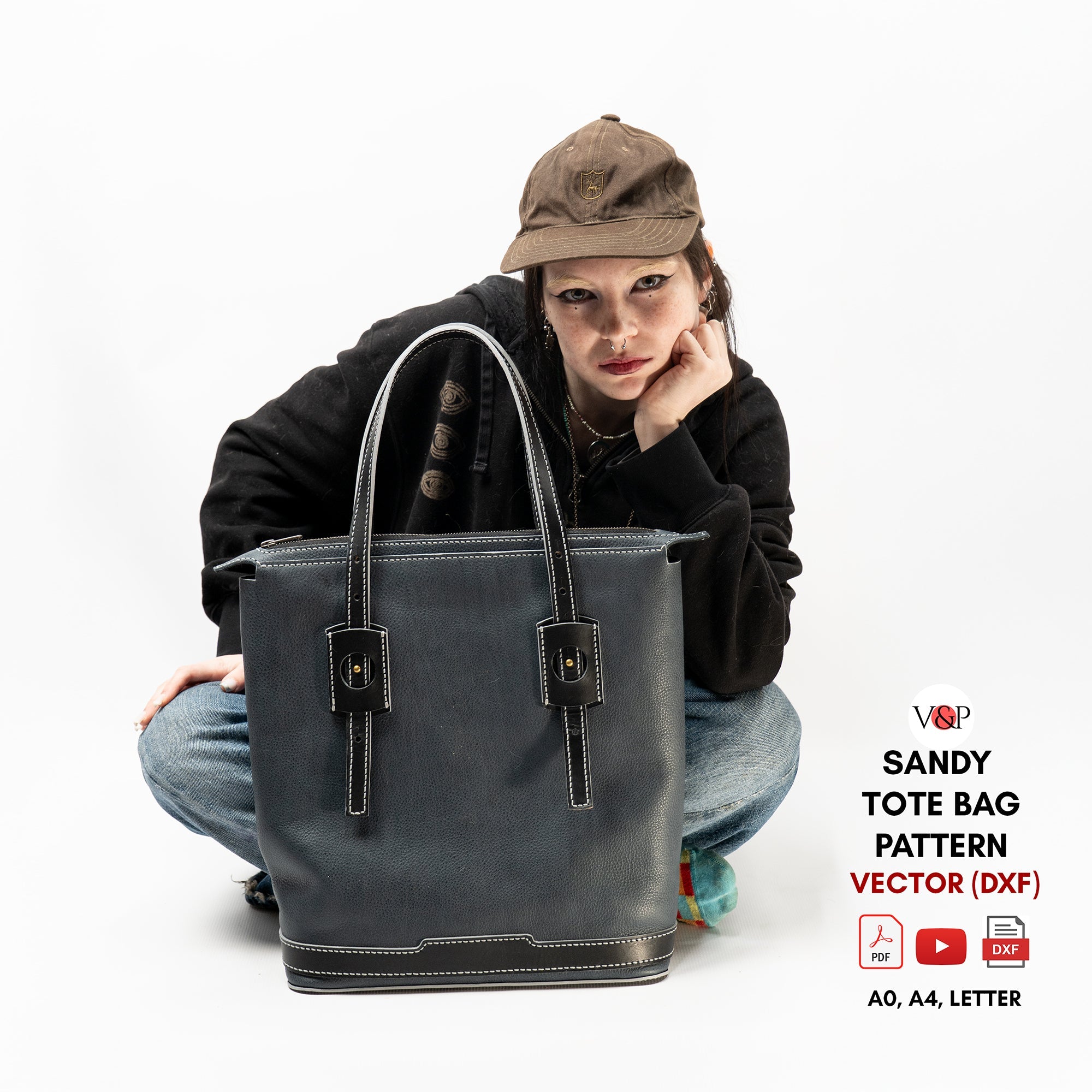 PDF Pattern, DXF and Instructional Video for Sandy Tote Bag - Vasile and Pavel Leather Patterns