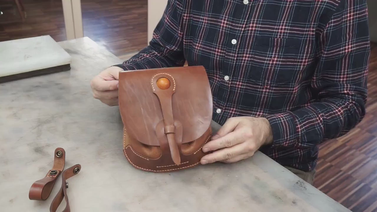 Leather Pouch Pattern, Crossbody Bag | Digital STL+Pdf File | Hip Bag, Leather PDF Pattern & Instructional Video