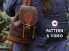 Backpack PDF Pattern, Video Tutorial, Leather Backpack, Small Backpack Vasile and Pavel 