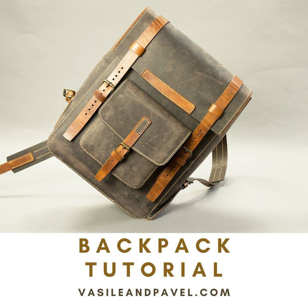 Casual Leather Backpack Template, PDF Pattern & Video Tutorial – Vasile and  Pavel Leather Patterns