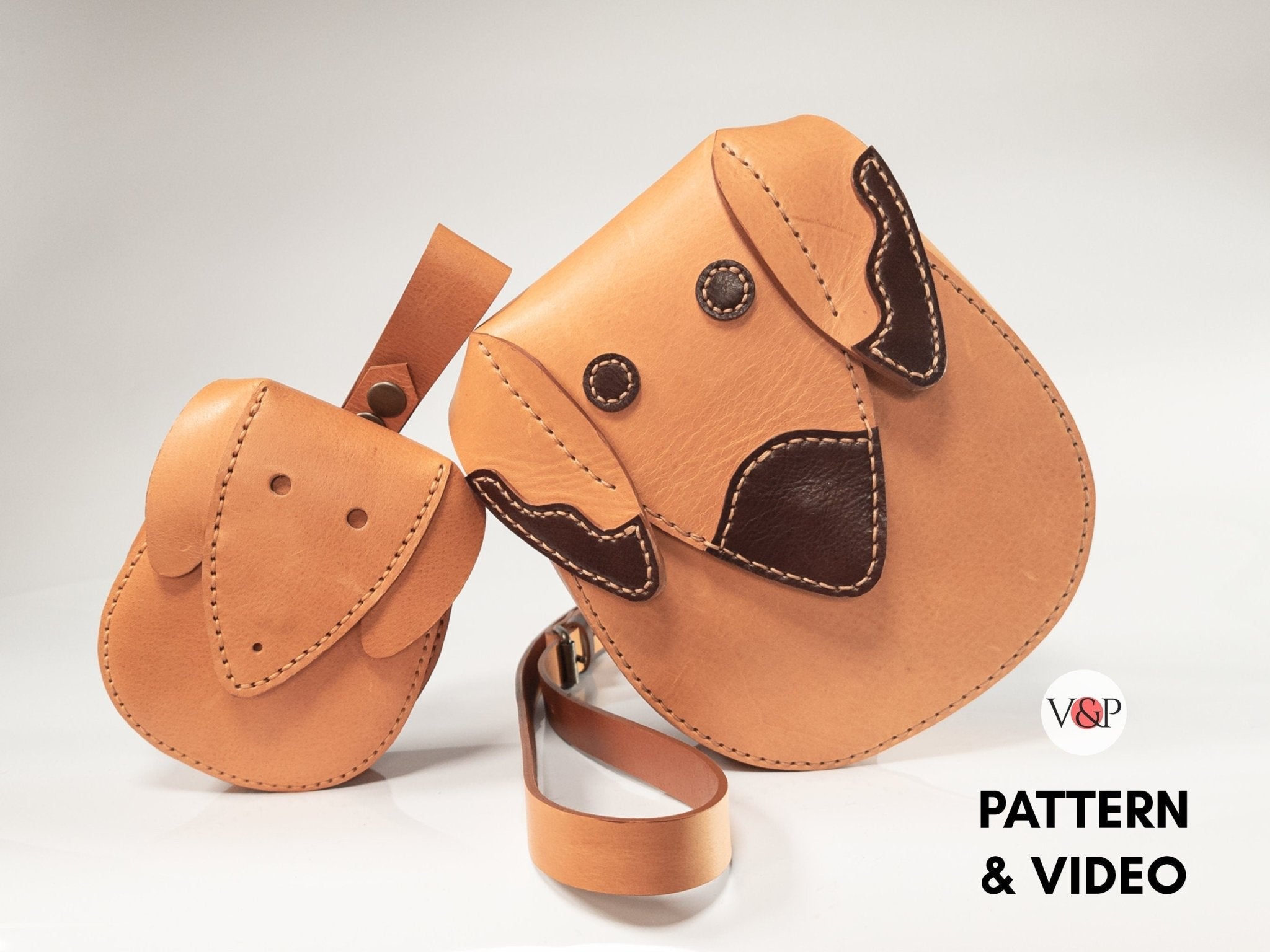 Dog Shape Bag + Fanny Pack, PDF Pattern and Video by Vasile and Pavel - Vasile and Pavel Leather Patterns