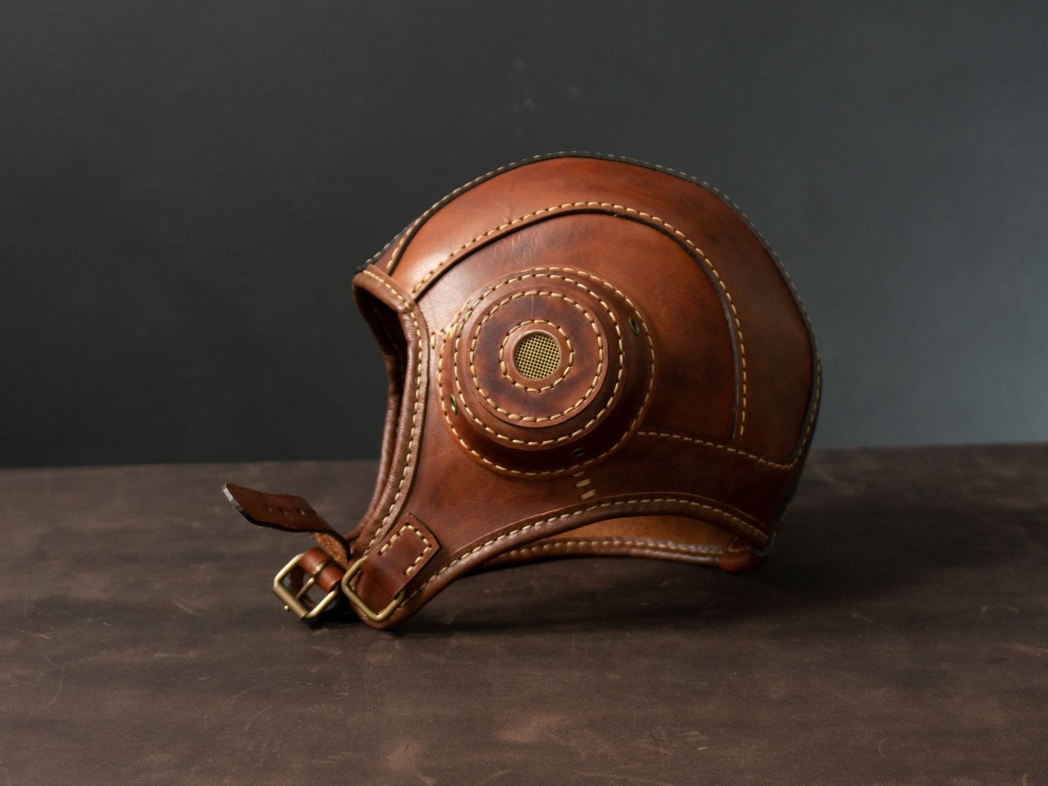 leather aviator helmet