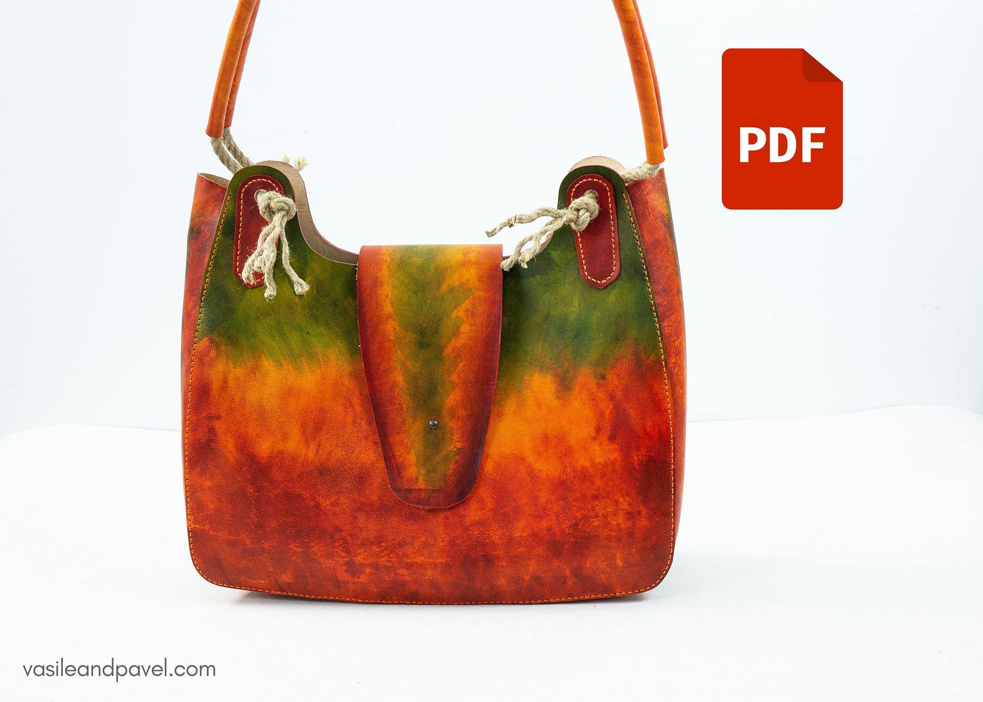 Leather Tote DIY Summertime | PDF Pattern | Leather DIY | Bag Template PDF pattern V&P Leather Artisans 