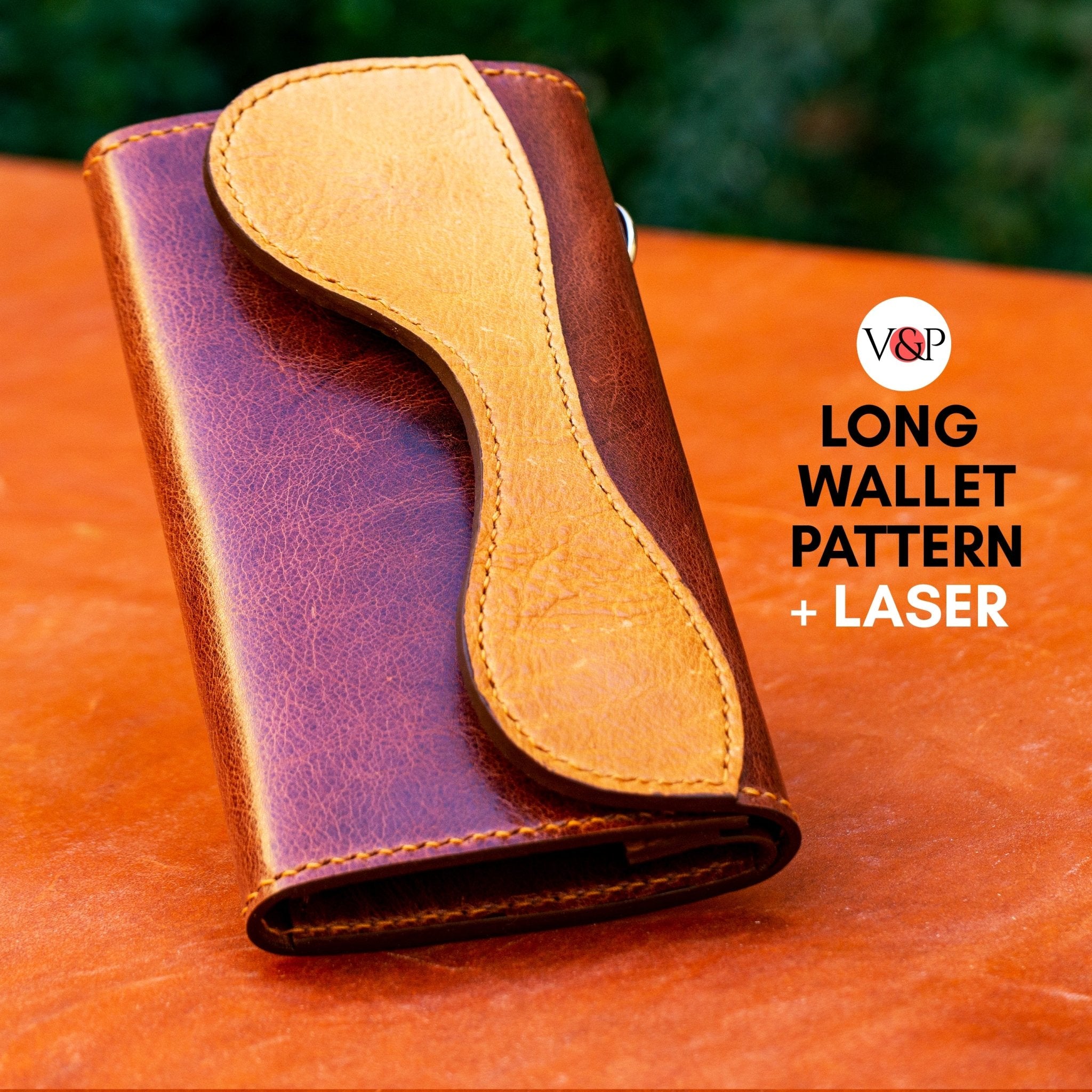 Long Wallet No 2, Vector for Laser PDF Pattern and Instructional Video by Vasile and Pavel - Vasile and Pavel Leather Patterns
