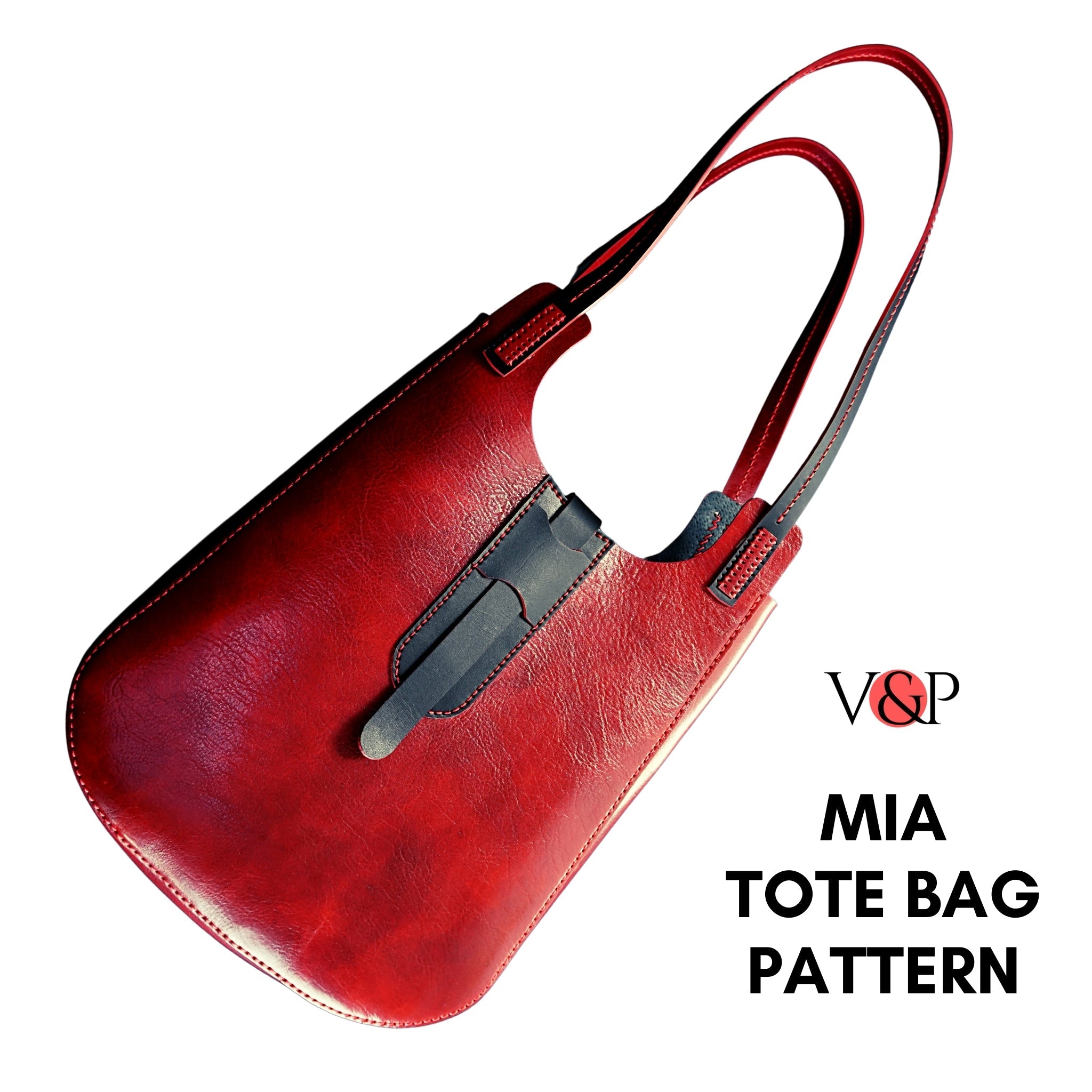 Mia Leather Tote Bag, PDF Pattern and Instructional Video by Vasile and Pavel - Vasile and Pavel Leather Patterns