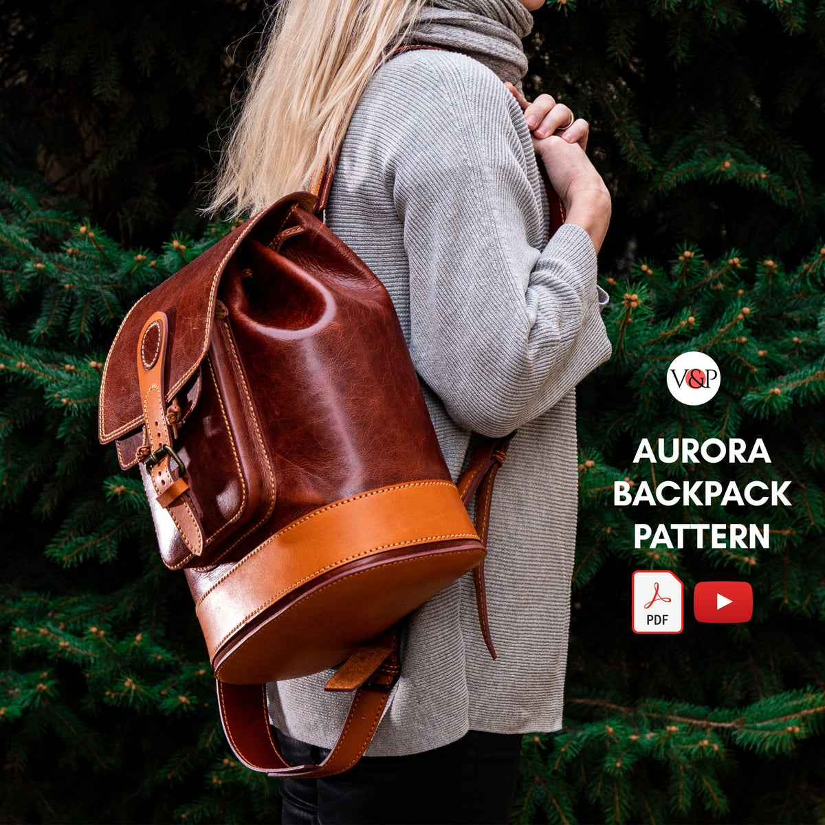 PDF + Video + DXF for Aurora Backpack – Vasile and Pavel Leather Patterns
