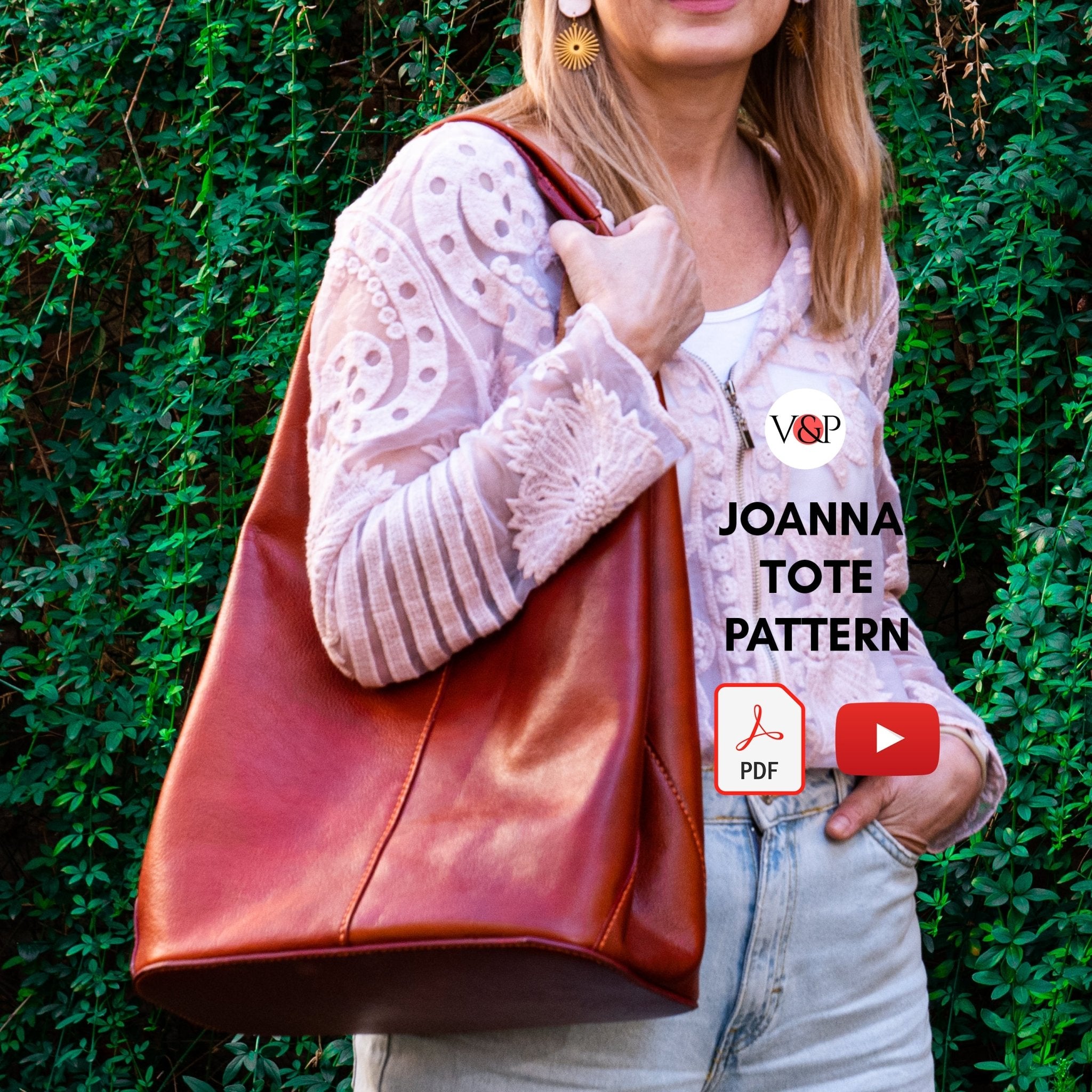 PDF Pattern and Instructional Video for Joanna Tote - Vasile and Pavel Leather Patterns