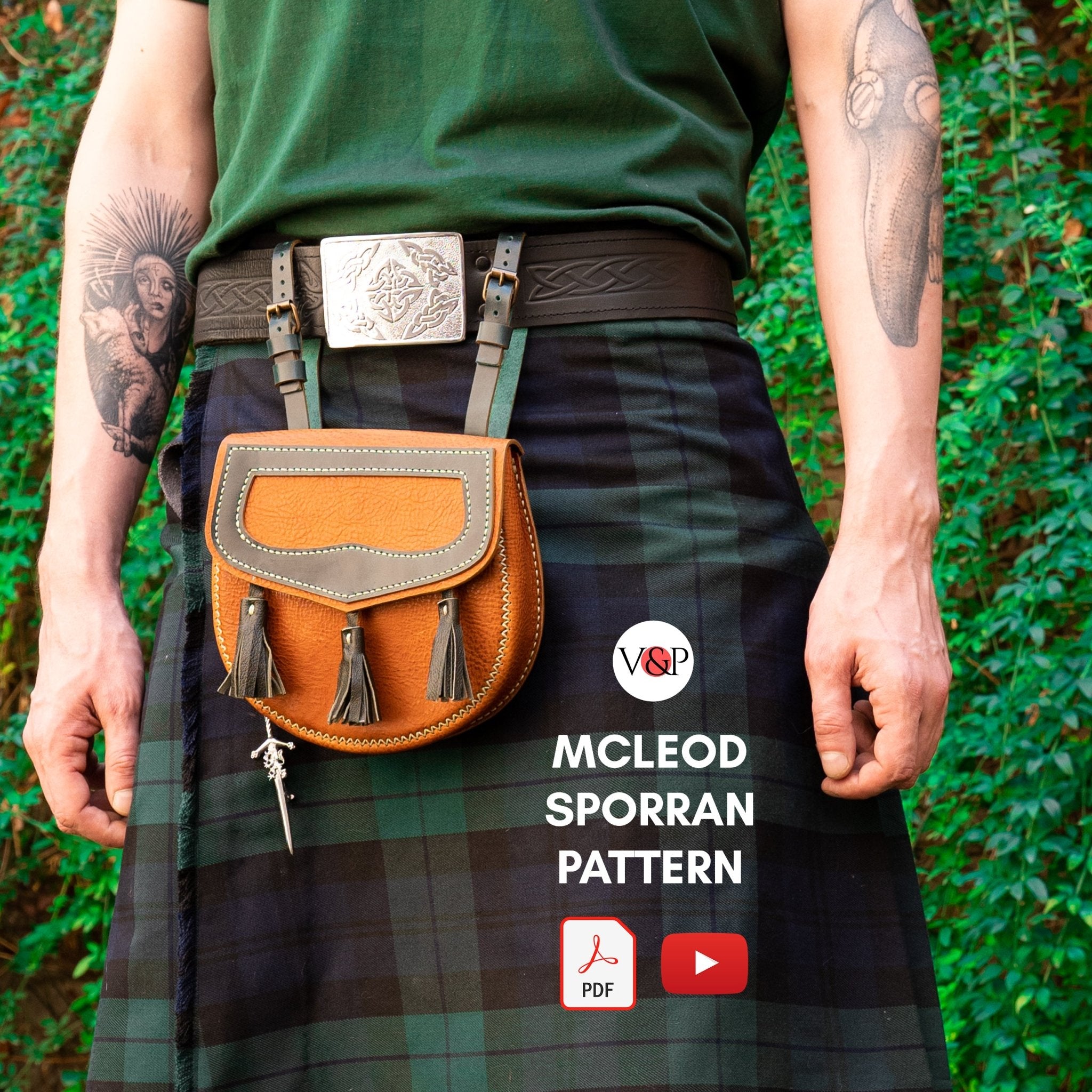 PDF Pattern and Instructional Video for McLeod Sporran - Vasile and Pavel Leather Patterns