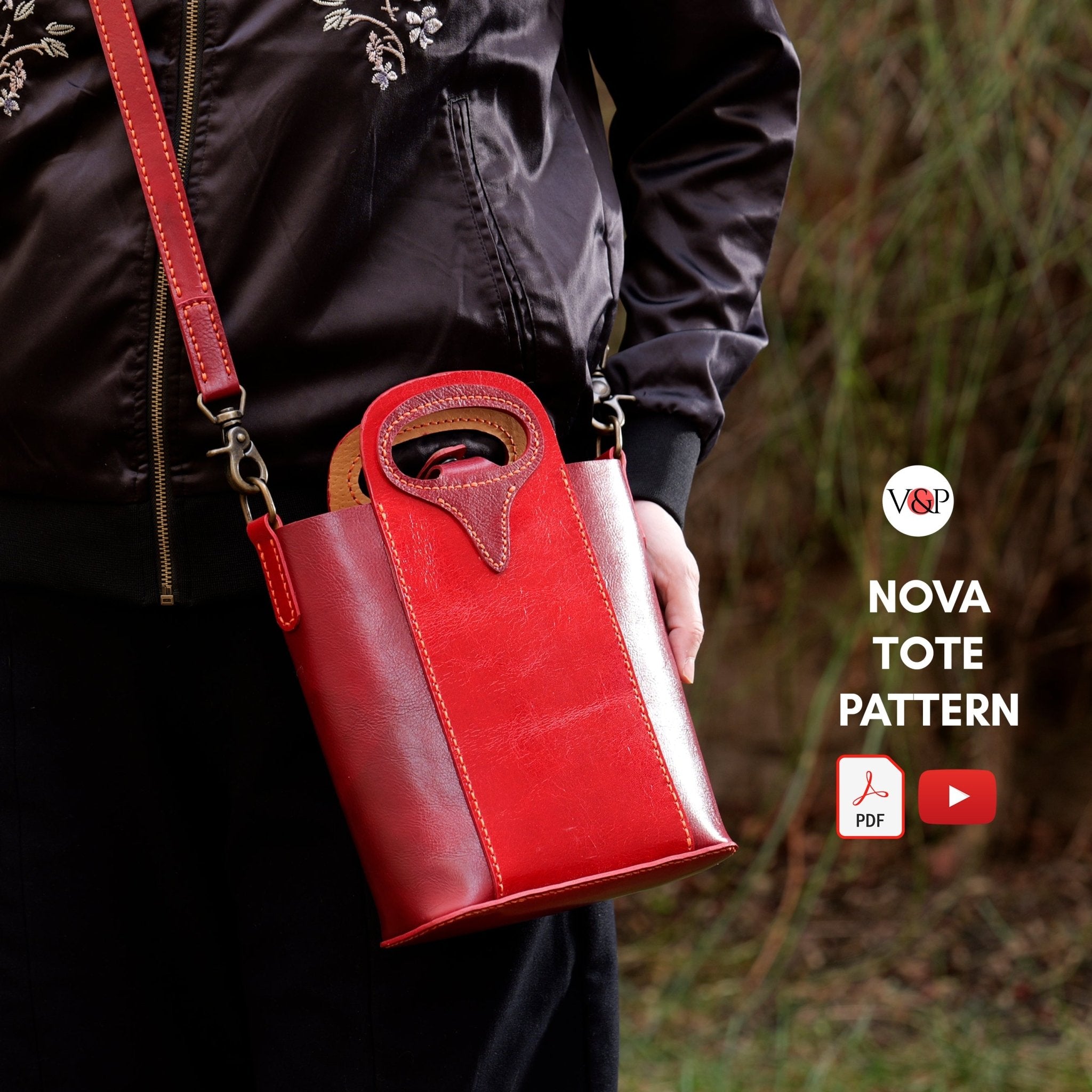 PDF Pattern and Instructional Video for Nova Tote Bag - Vasile and Pavel Leather Patterns