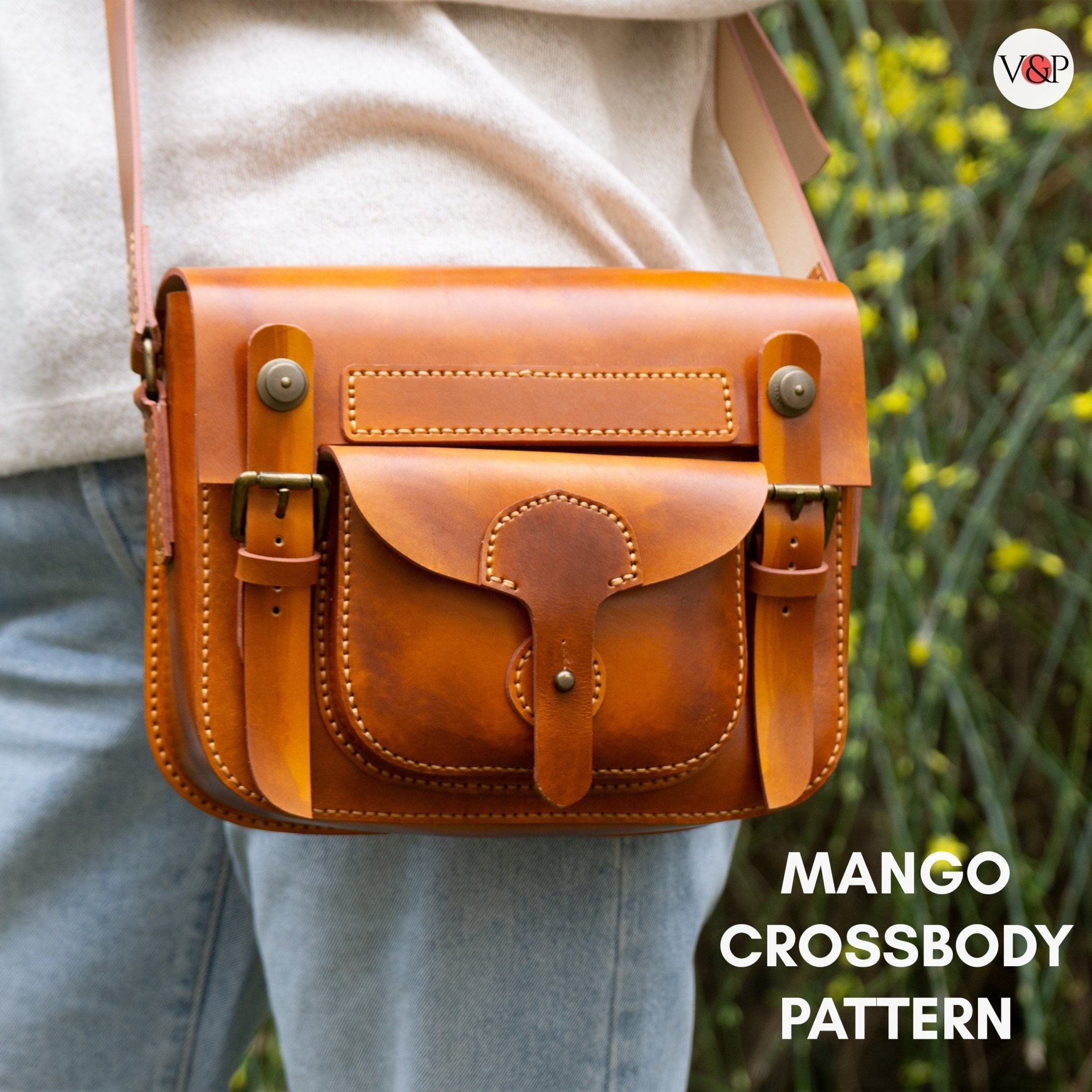 PDF Pattern Mango Crossbody Bag, Vector DXF for Laser Cut and Instructional Video by Vasile and Pavel - Vasile and Pavel Leather Patterns