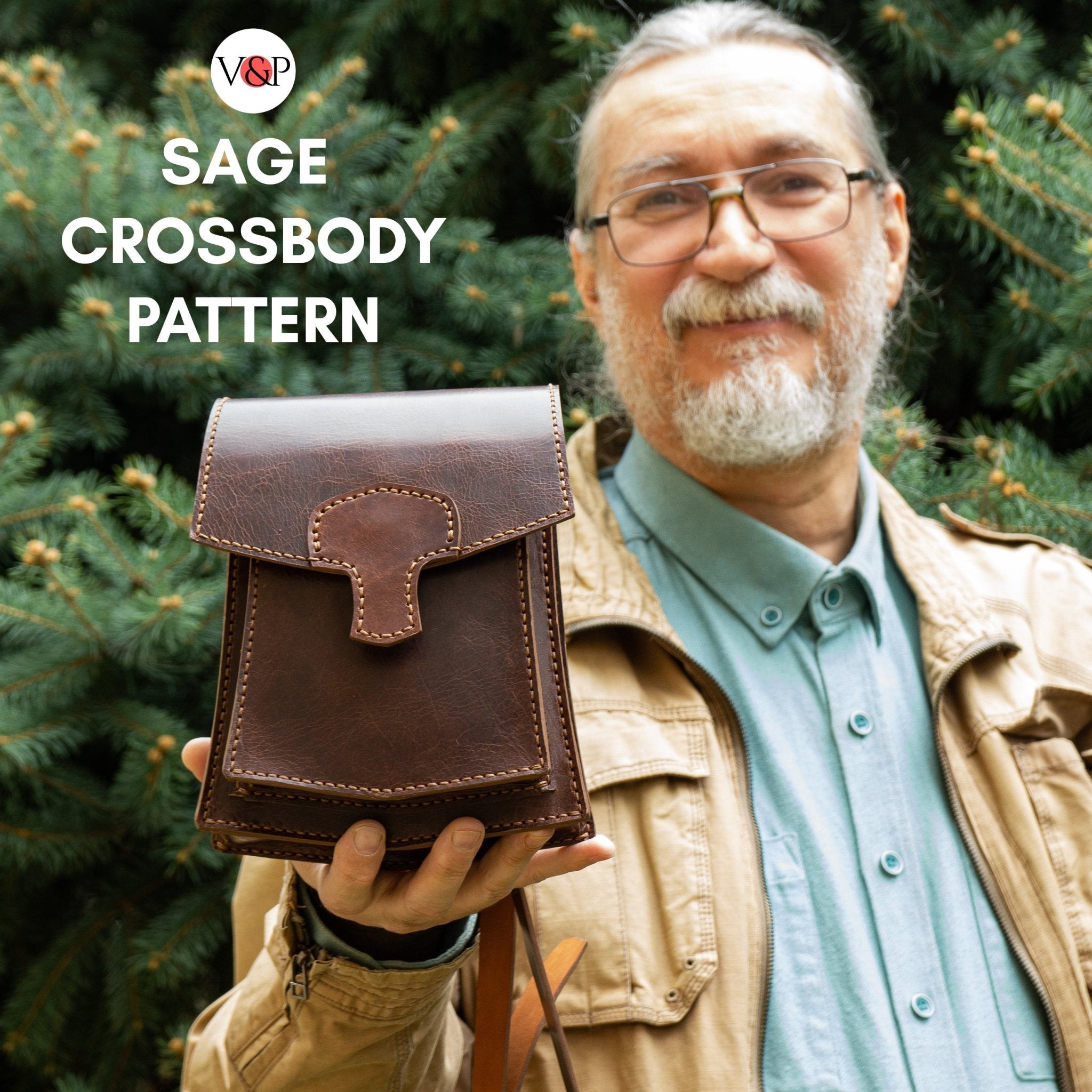 PDF Pattern Sage Crossbody Bag, Instructional Video - Vasile and Pavel Leather Patterns