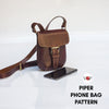 Piper Phone Bag, Crossbody Bag, PDF Pattern and Instructional Video by Vasile and Pavel - Vasile and Pavel Leather Patterns