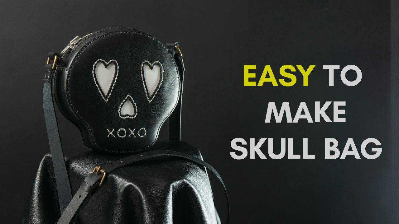 Skull Leather Bag PDF Pattern and Instructional Video PDF pattern VasileandPavel.com 